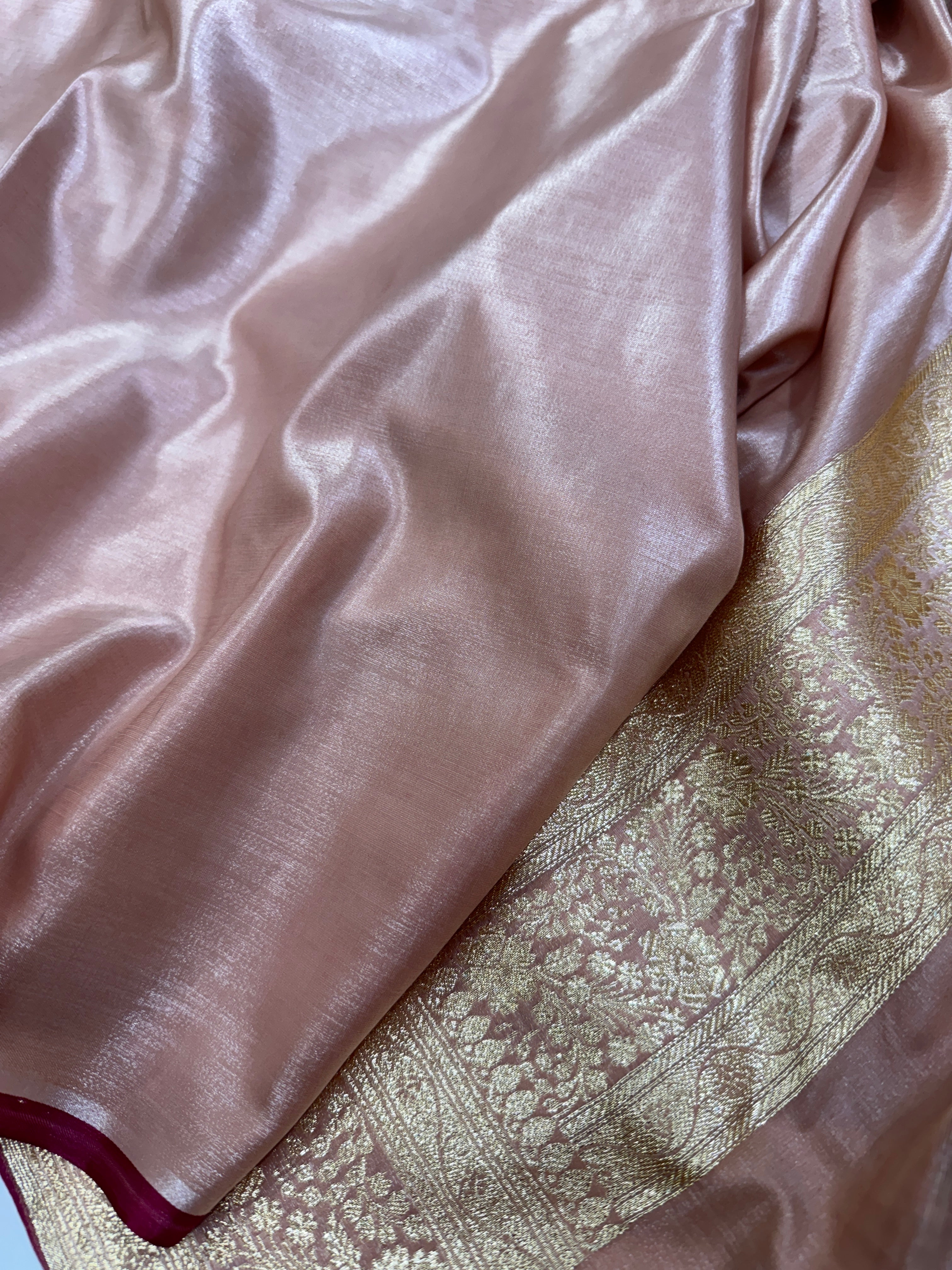 Ultra Light Weight Satin Silk Jaal in Mauve Shades SS14