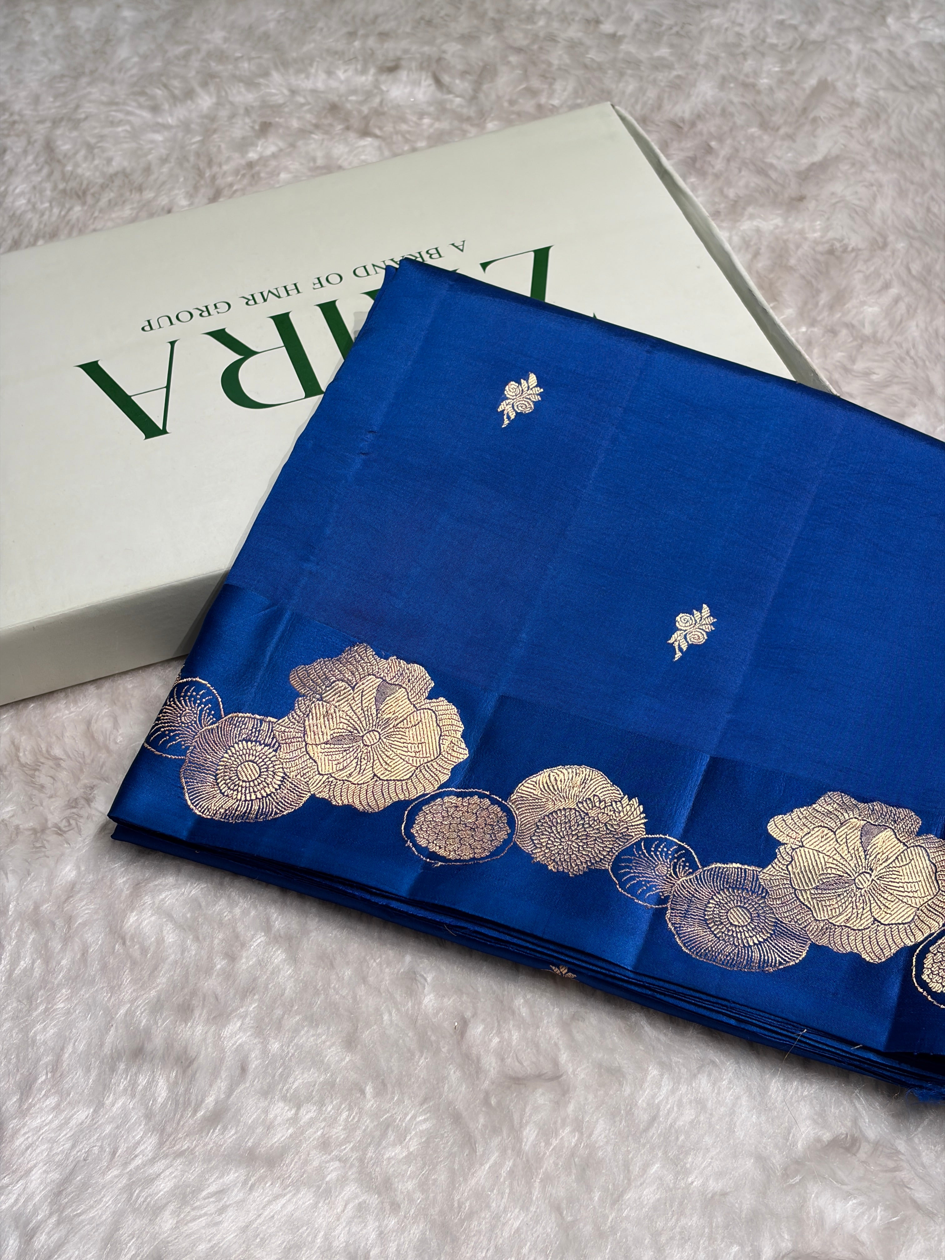 Royal Blue Shades Handwoven Pure Raw Mango Silk RM-61