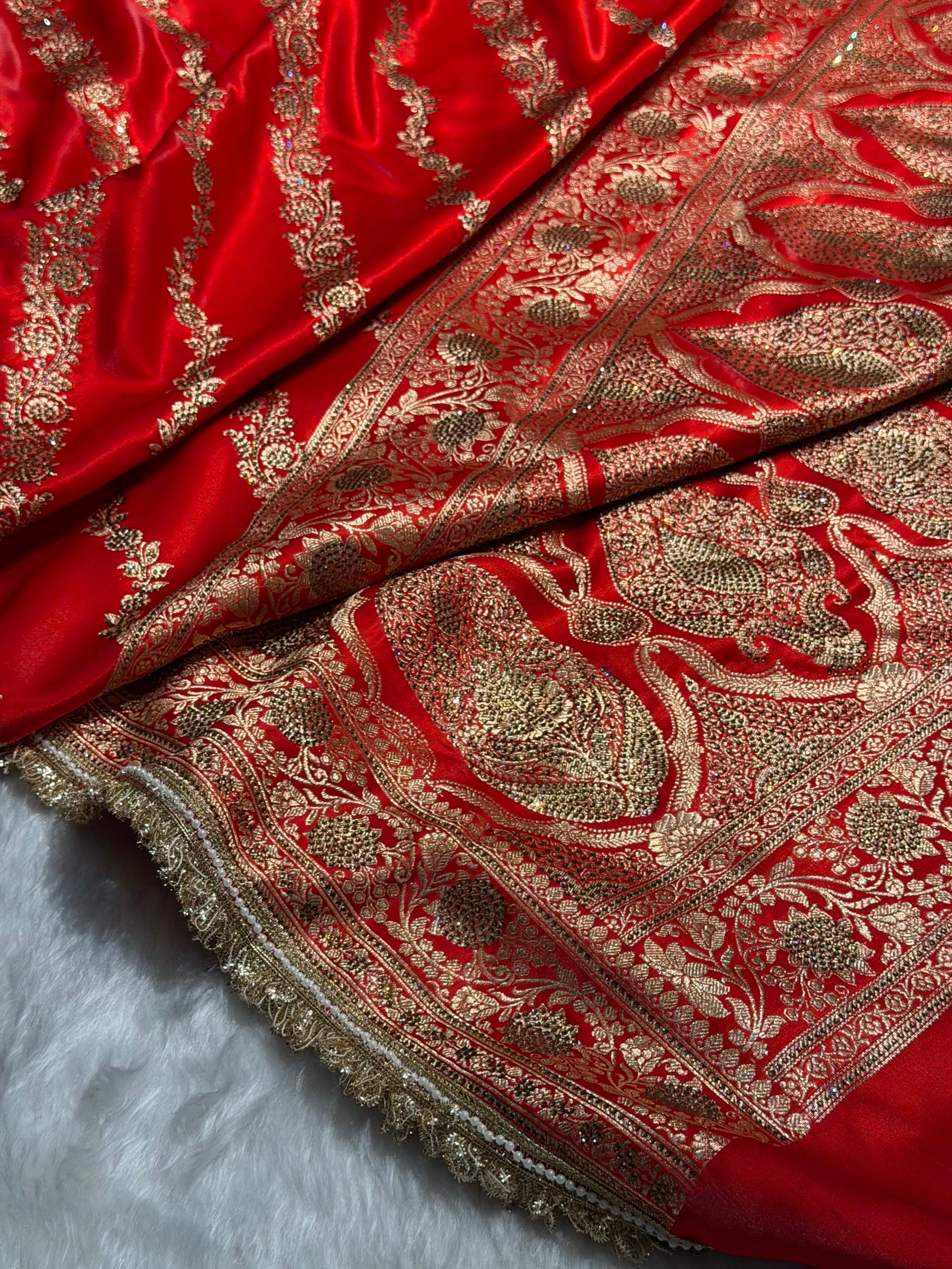 Bridal Red Cross with Swarovski Stone & Gotta Patti Work BSSGP10