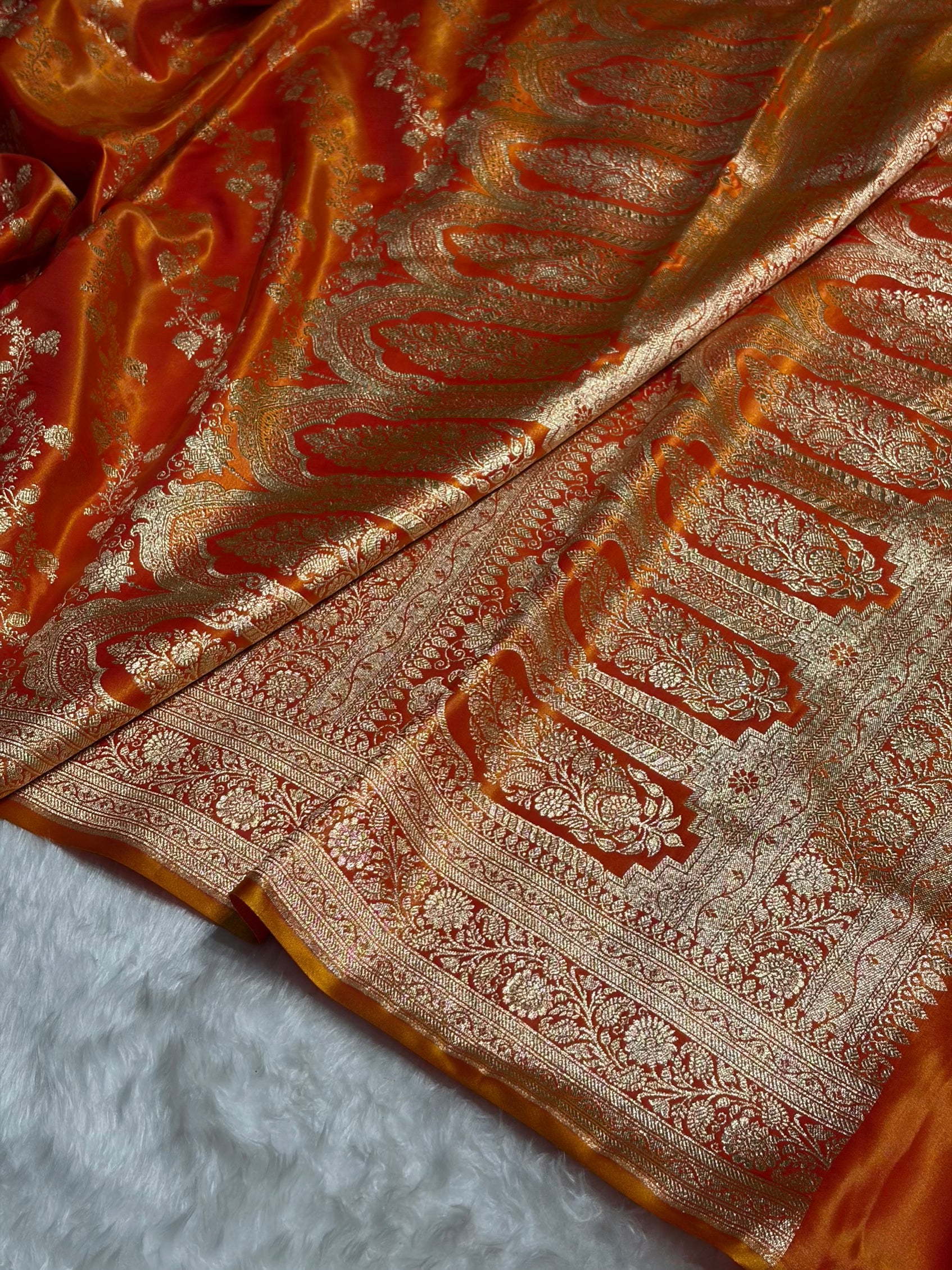 Ultra Light Weight Satin Silk Cross in FIRE GOLD Shades