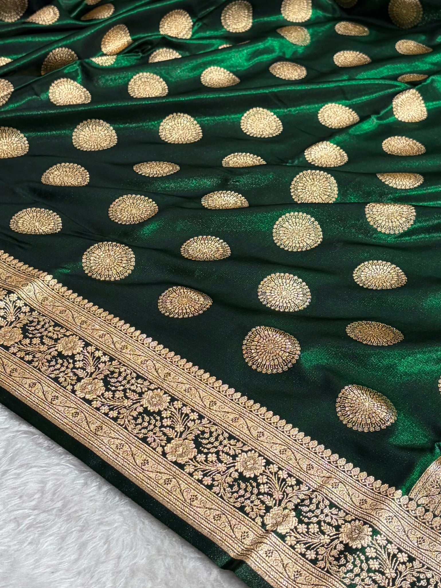 Maroon Shades Banarasi Satin Silk Saree SS33