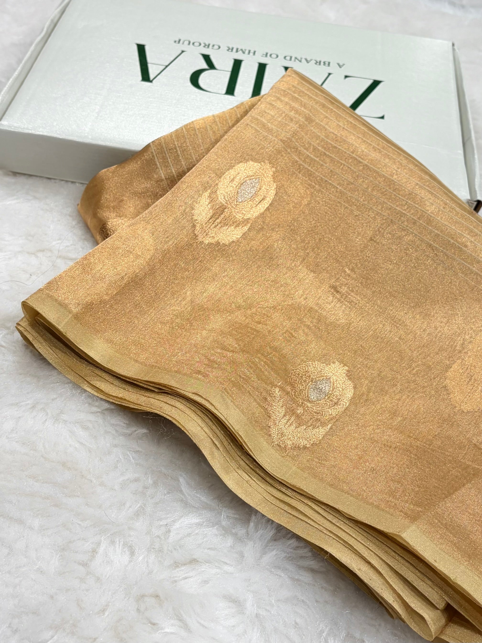 Tusser Bananasi Floral Shades Pure Tissue Silk Saree PT-54