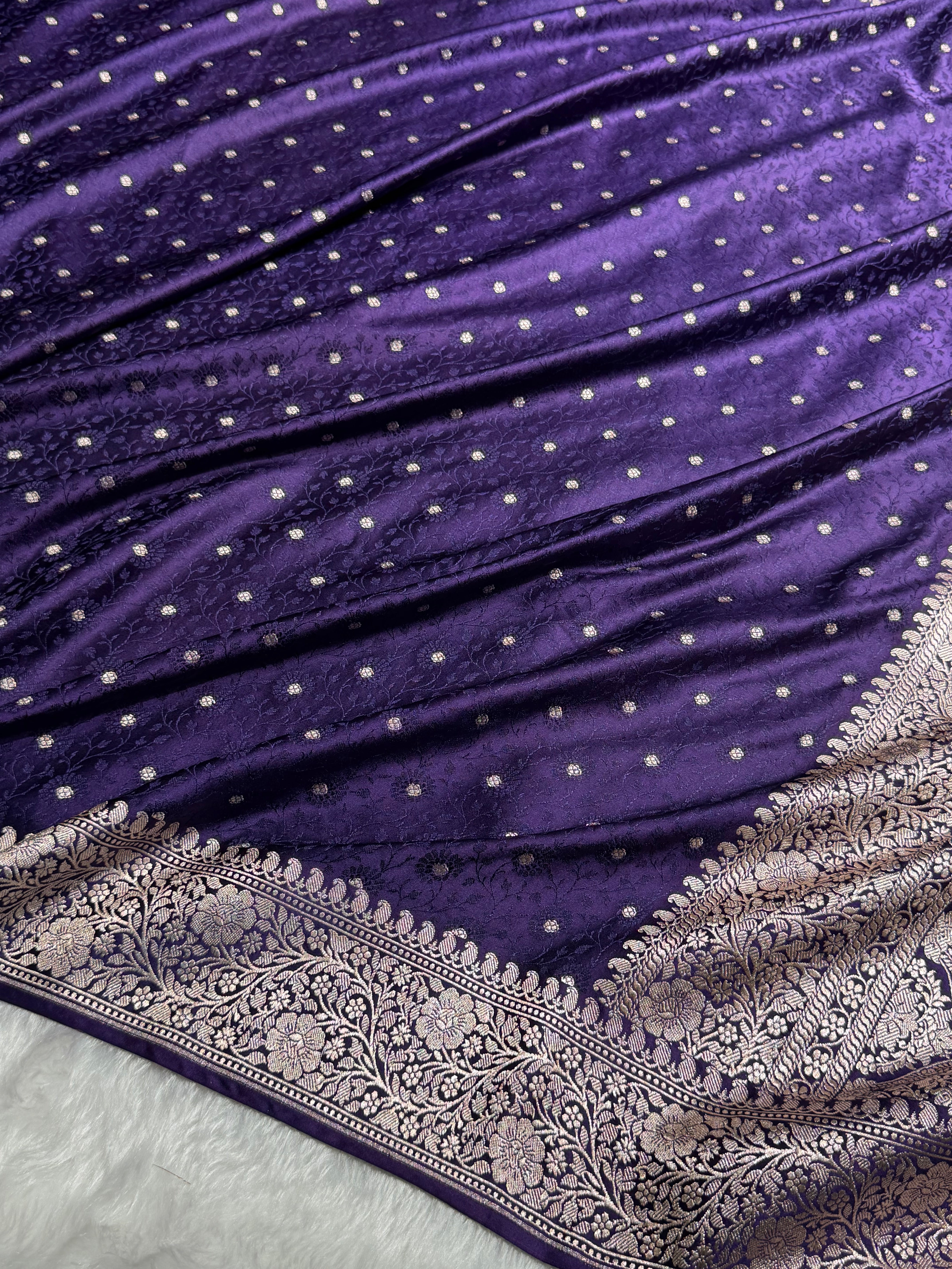 Purple Shades Booti Tanchoi Mashru Silk Saree