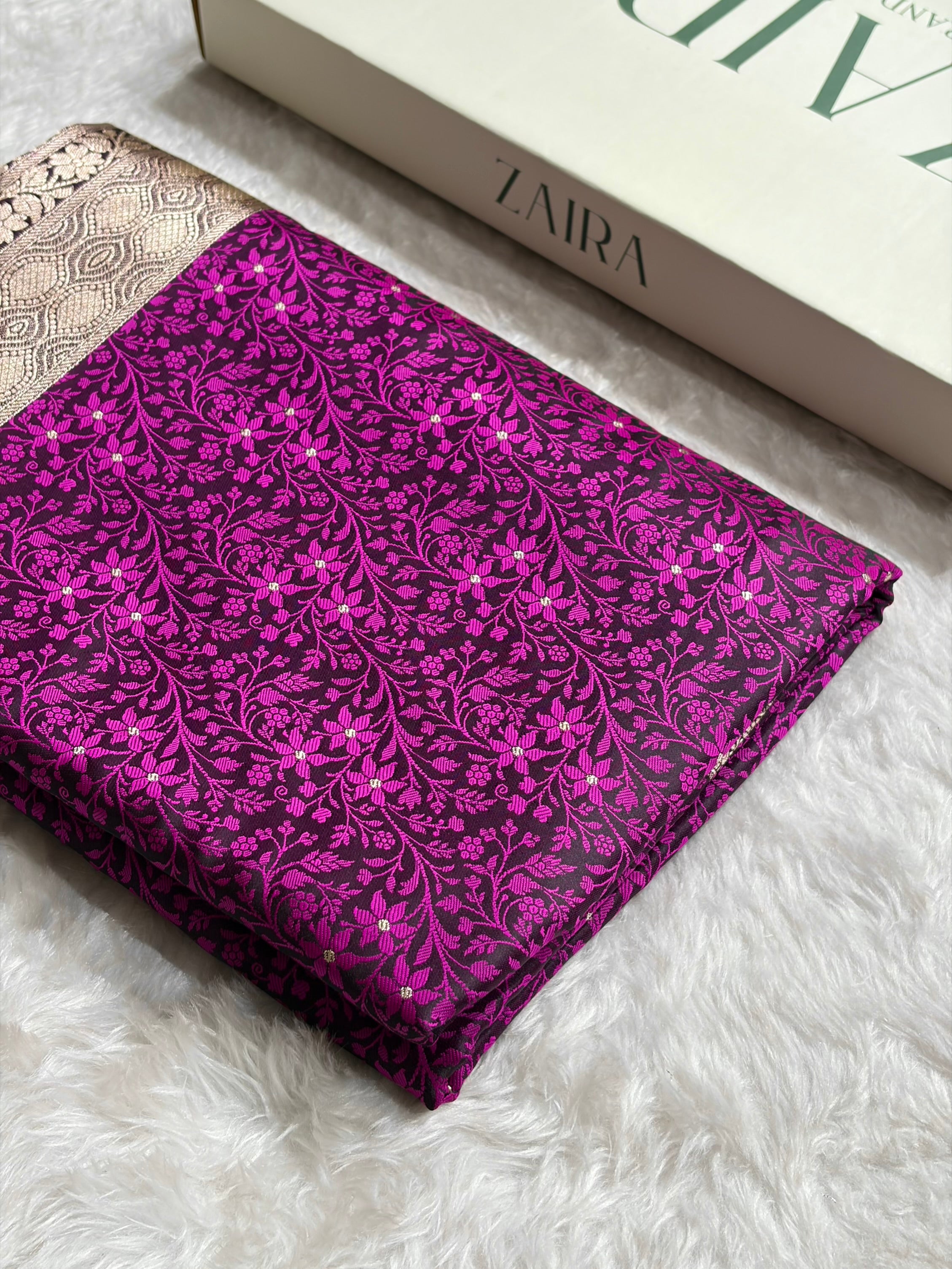 Magenta Shades Tanchoi Motif Mashru Silk Saree MST-15