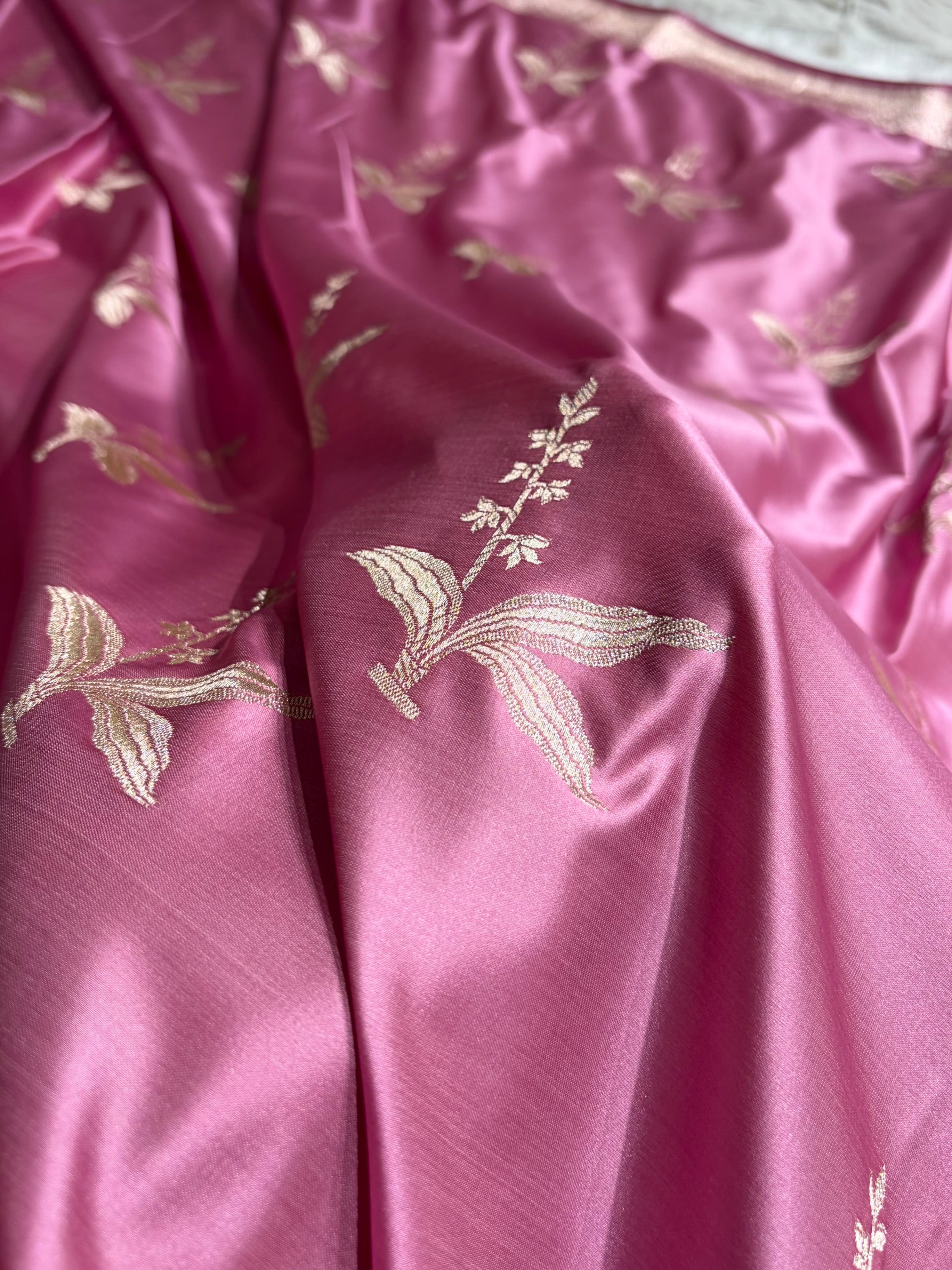 Mauve Floral Motif Mashru Silk Saree MSM-04