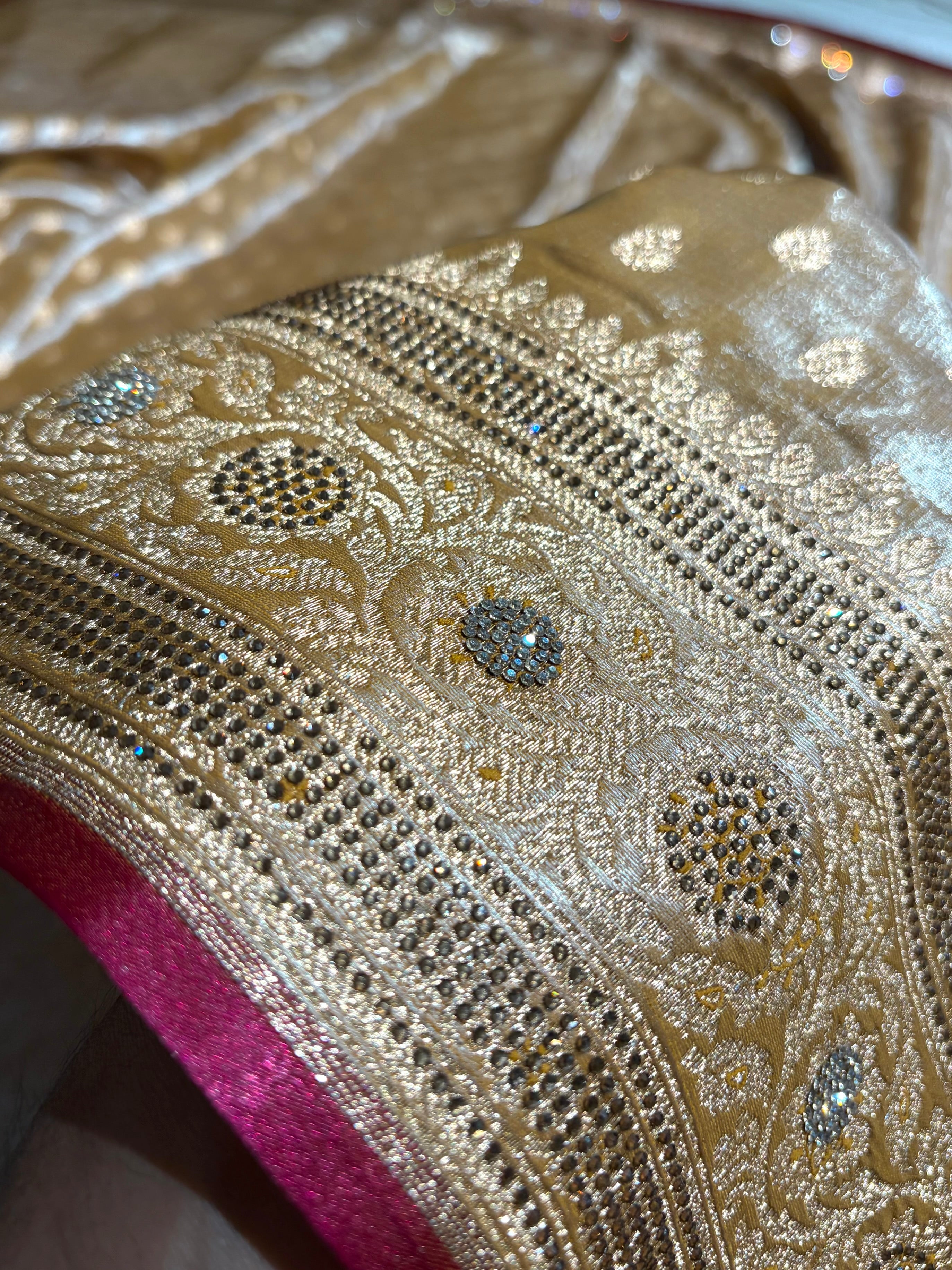 Birdal Satin Silk Booti in Beige Shades BSS01 (w)