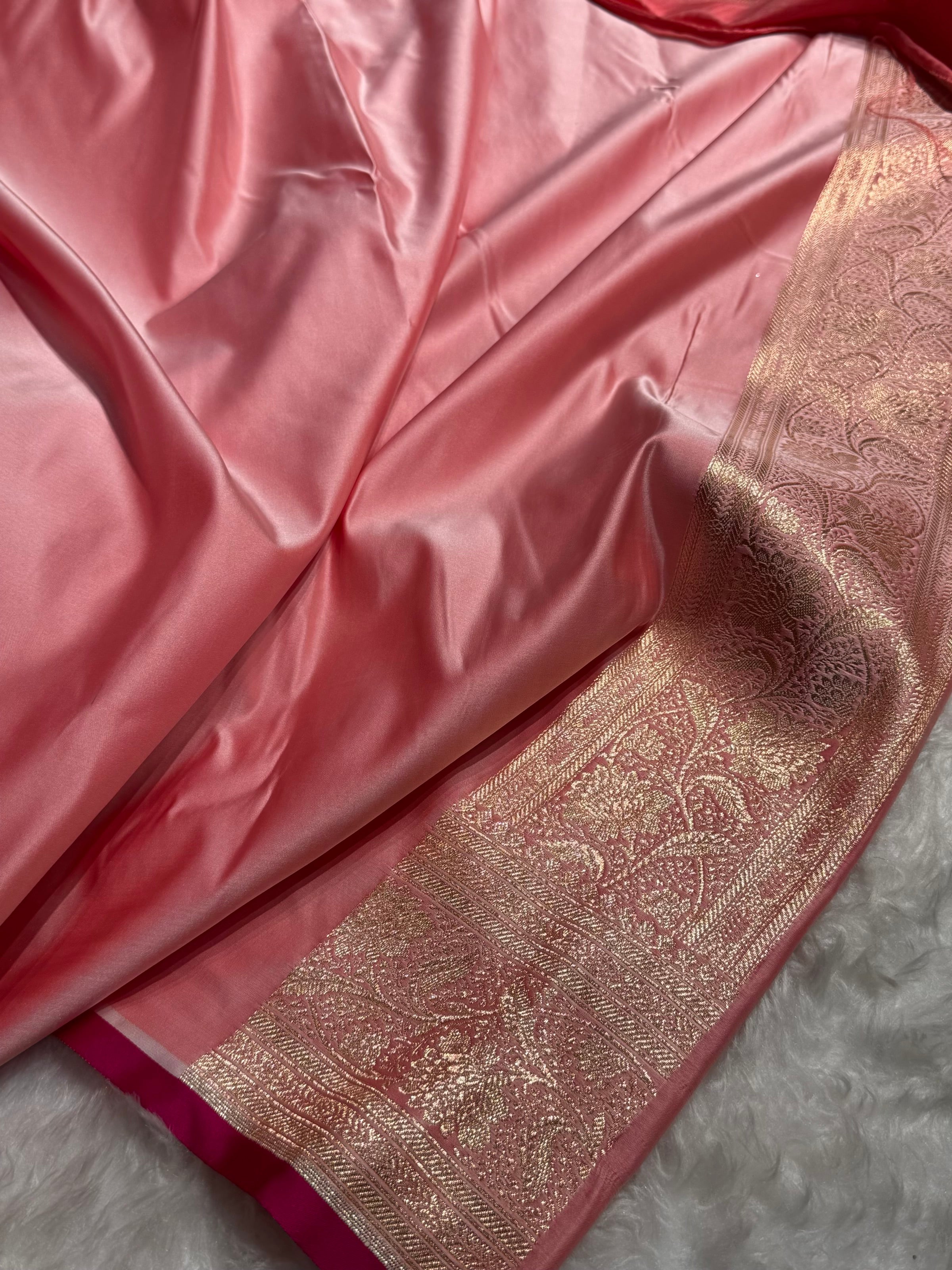 Katan Silk Saree In Baby Pink Shades SK08