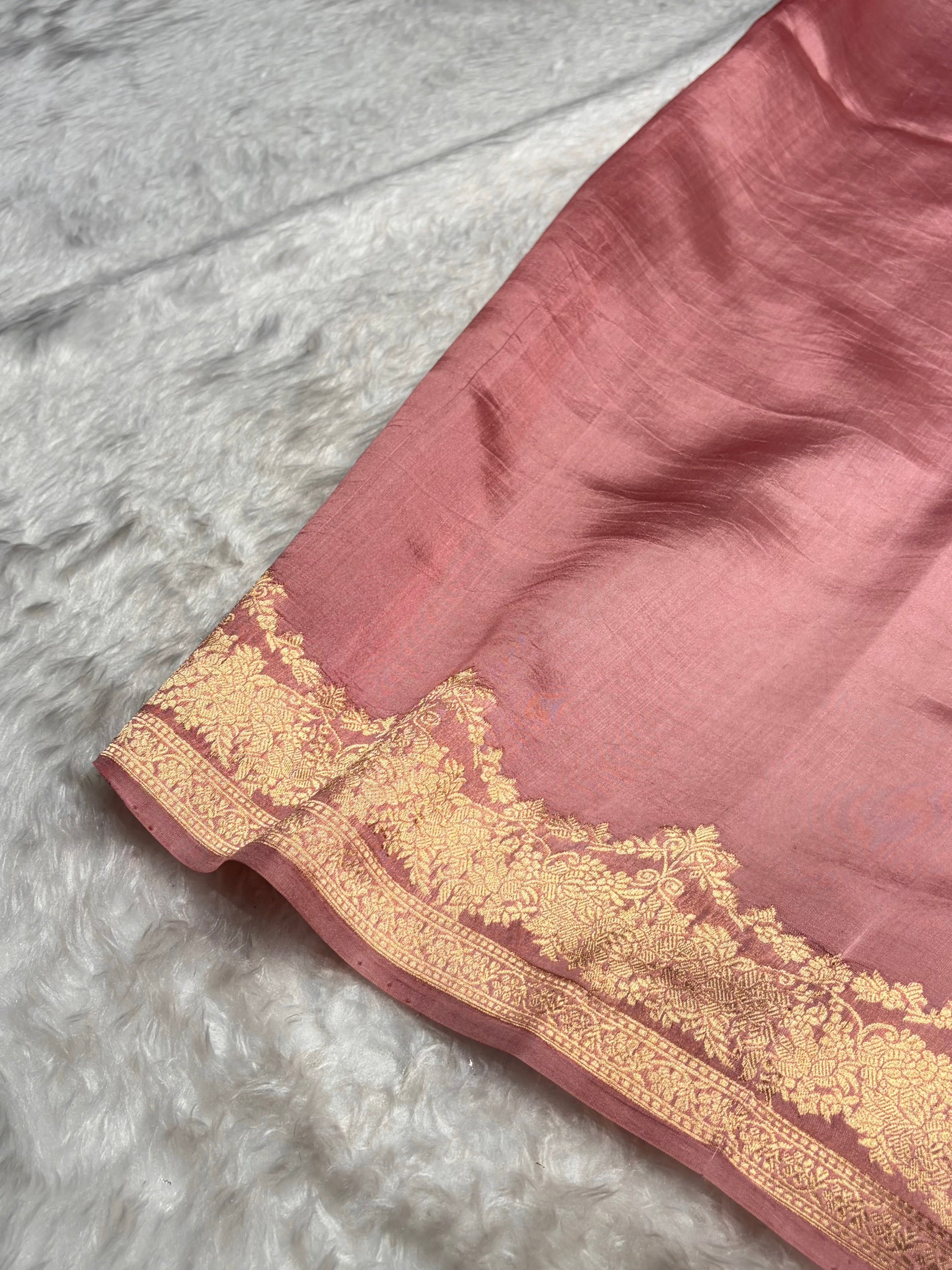 Baby Pink Shades Handwoven Pure Raw Mango Silk RM-52