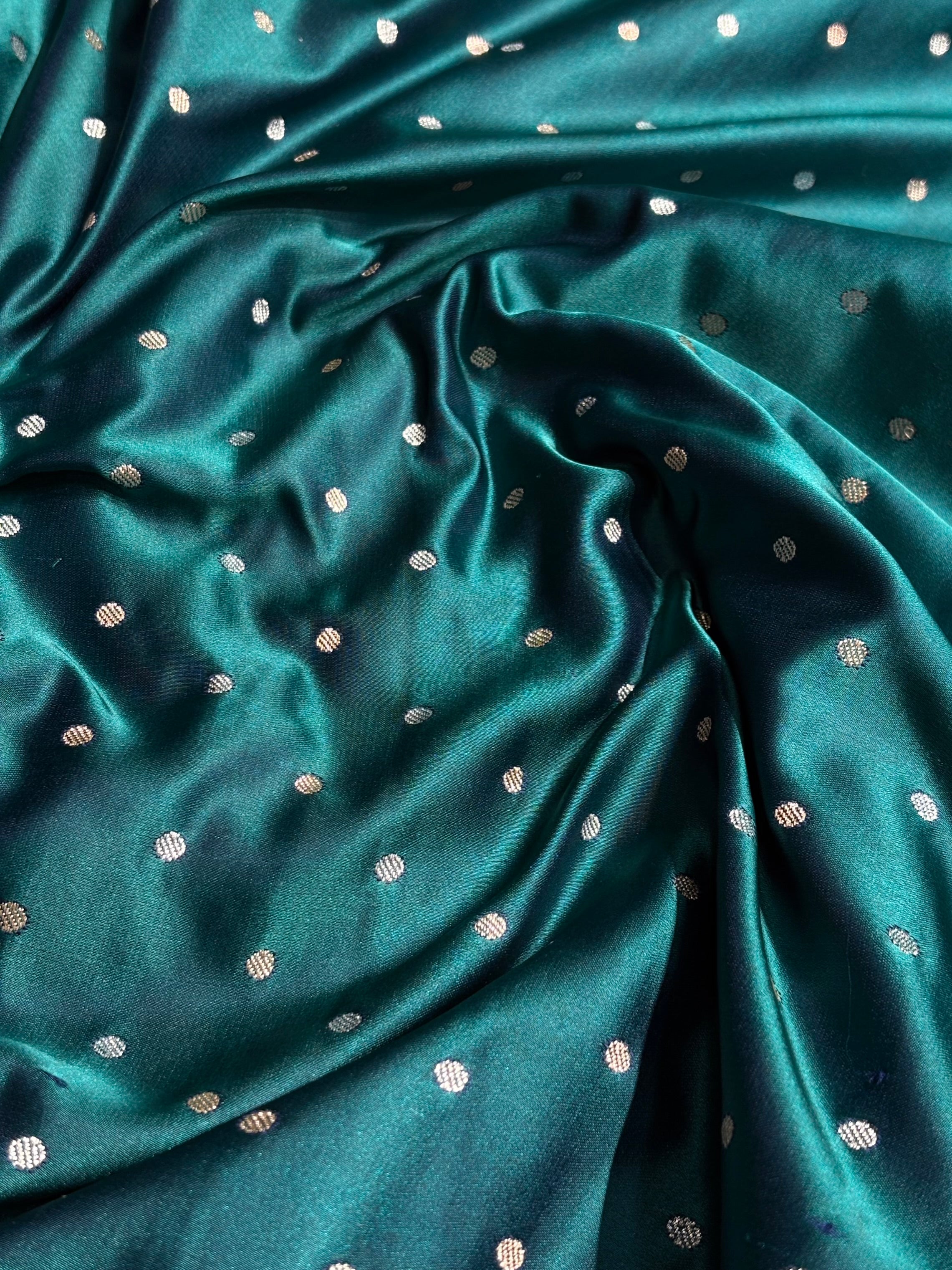 Peacock Floral Boota With Floral Border Mashru Silk Saree MSM 78