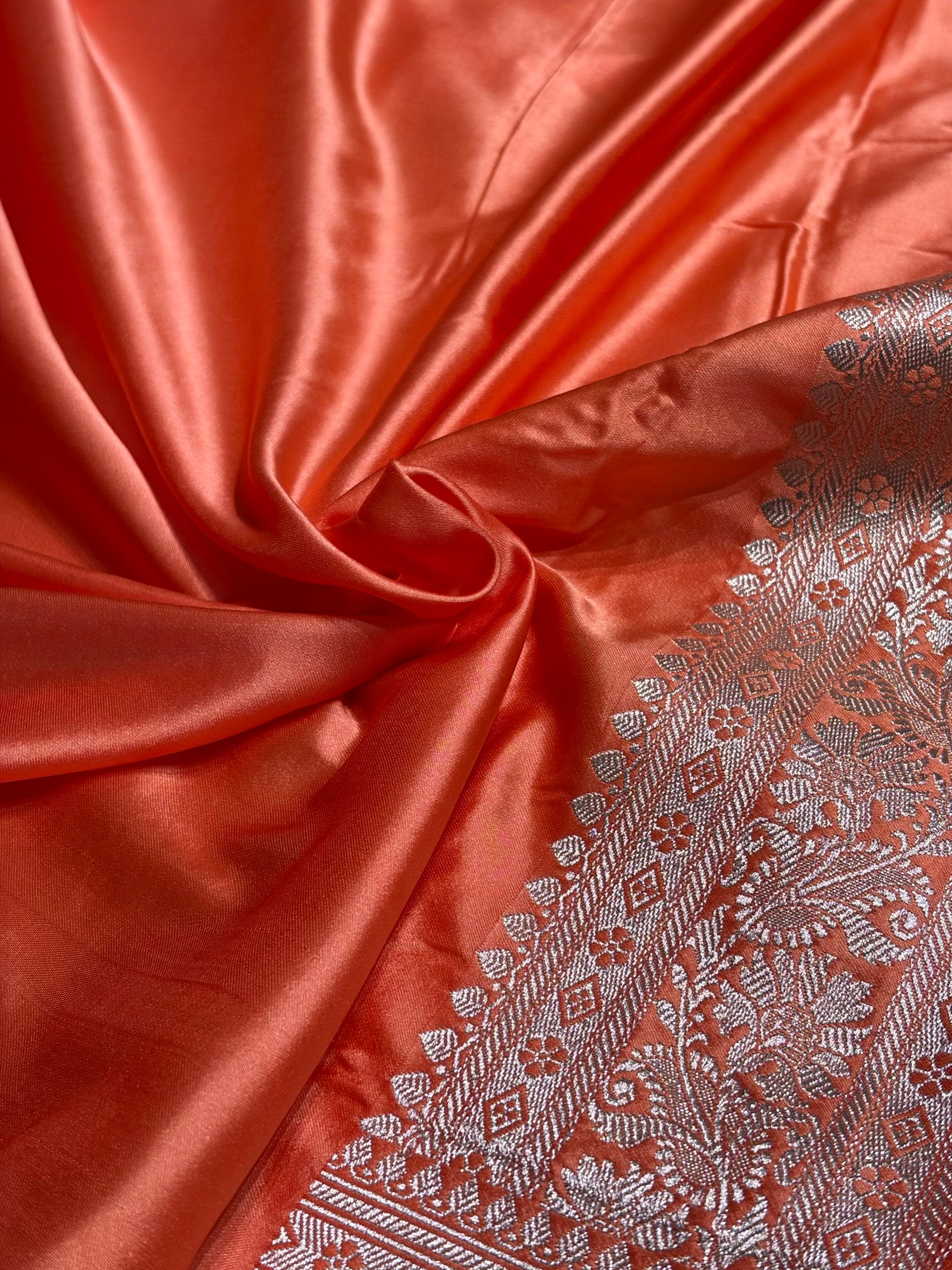 Kesar Plain Mashru Silk Saree MS22