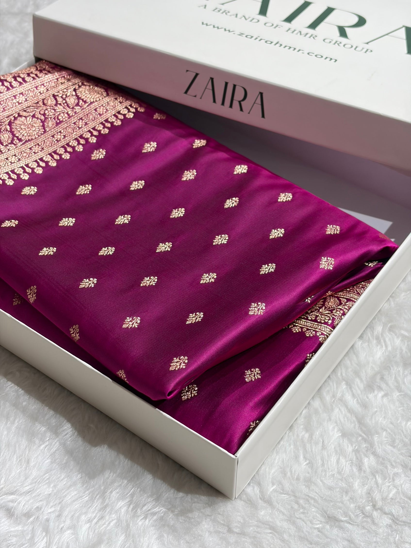 Banarasi Boota Katan Silk Saree In Wine Shades SK03