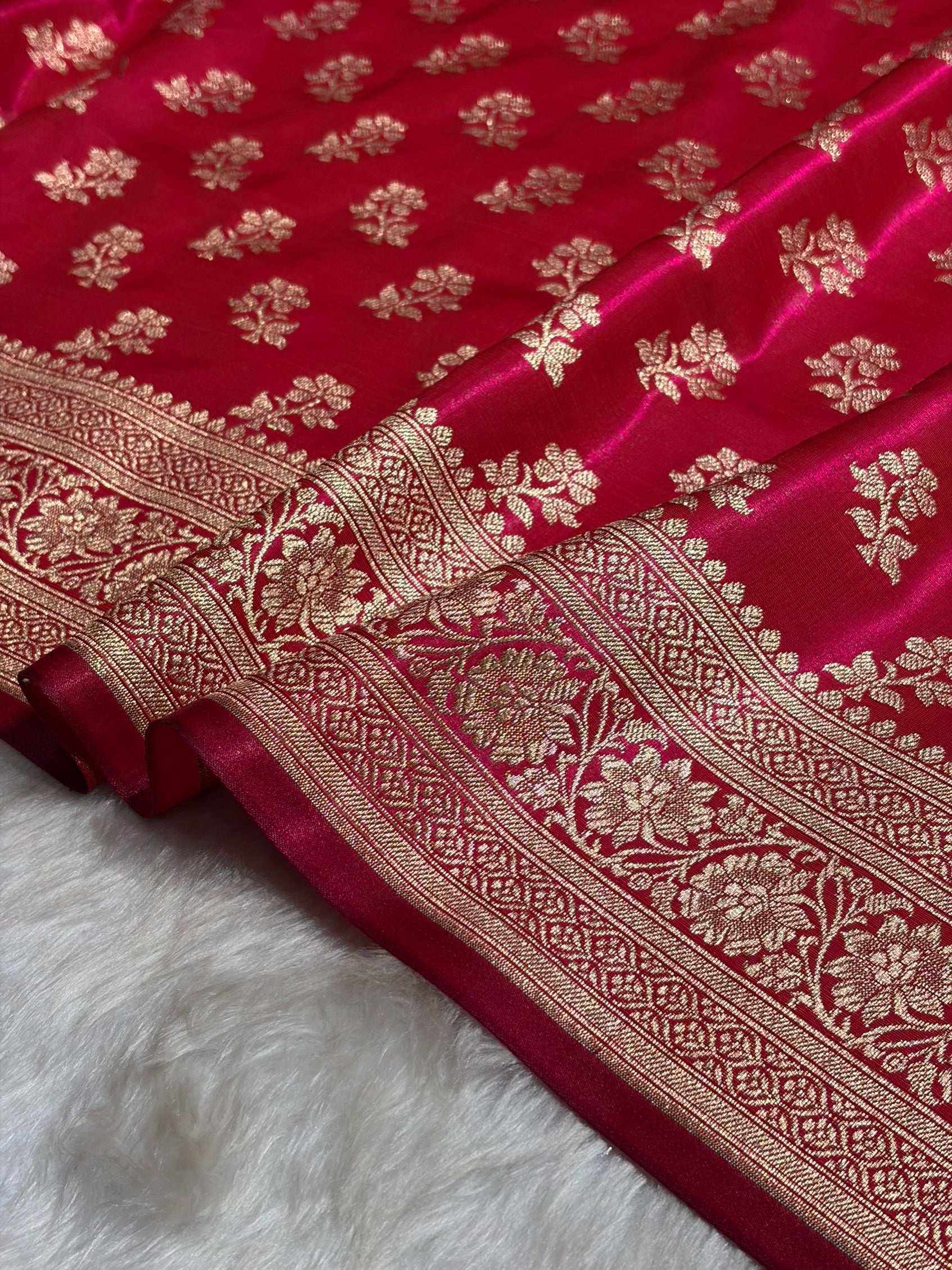 Rani Shades Banarasi Satin Silk Saree SS34