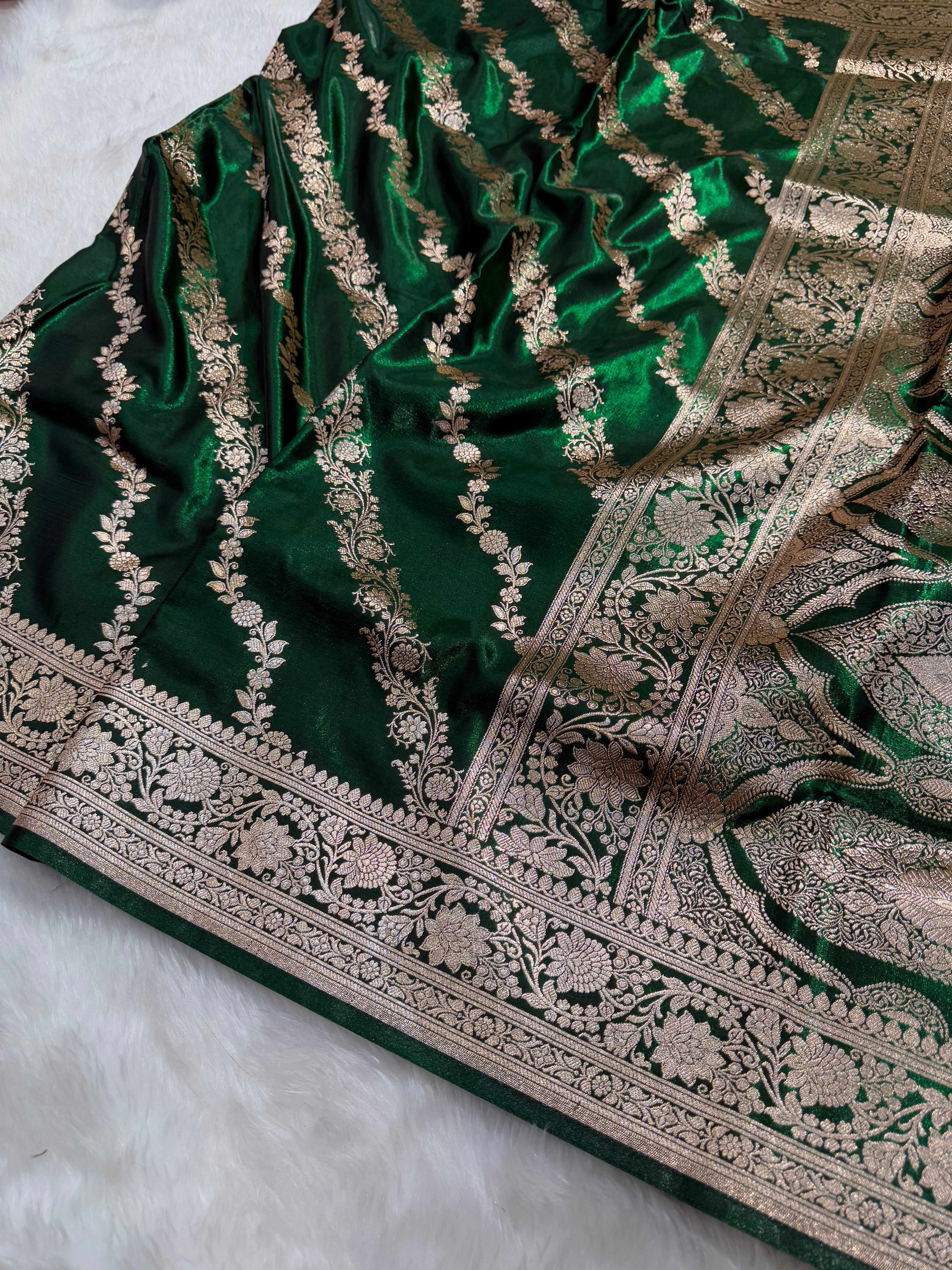 Ultra Light Weight Satin Silk BottleGreen Cross SS10