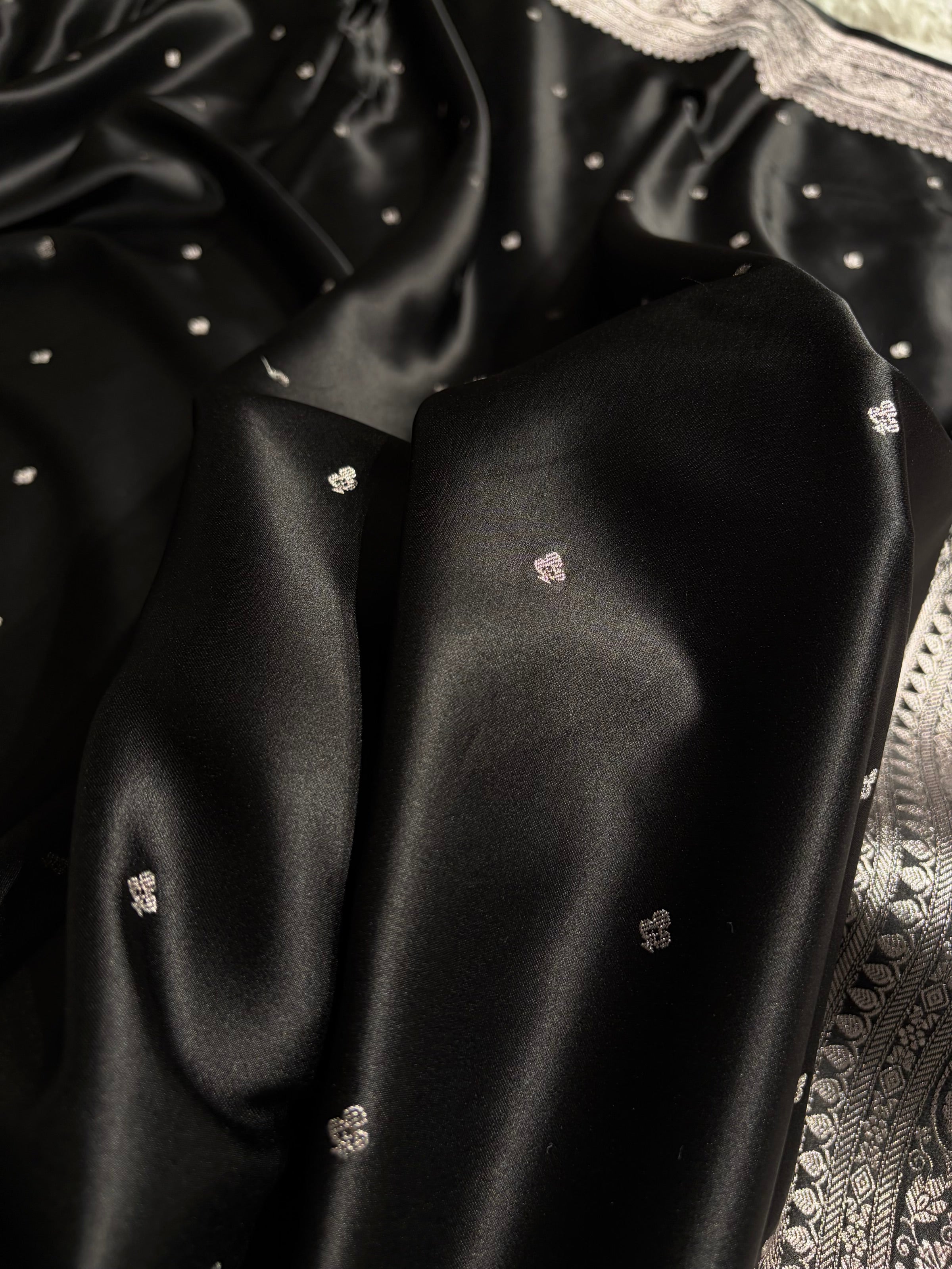 Black Shades Booti Mashru Silk Saree MS64