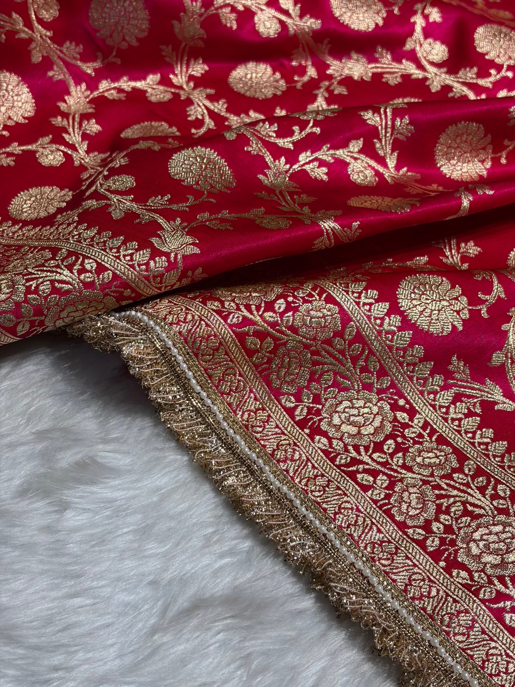 Cross Rani Satin Silk Saree with Gota Patti SSGP15