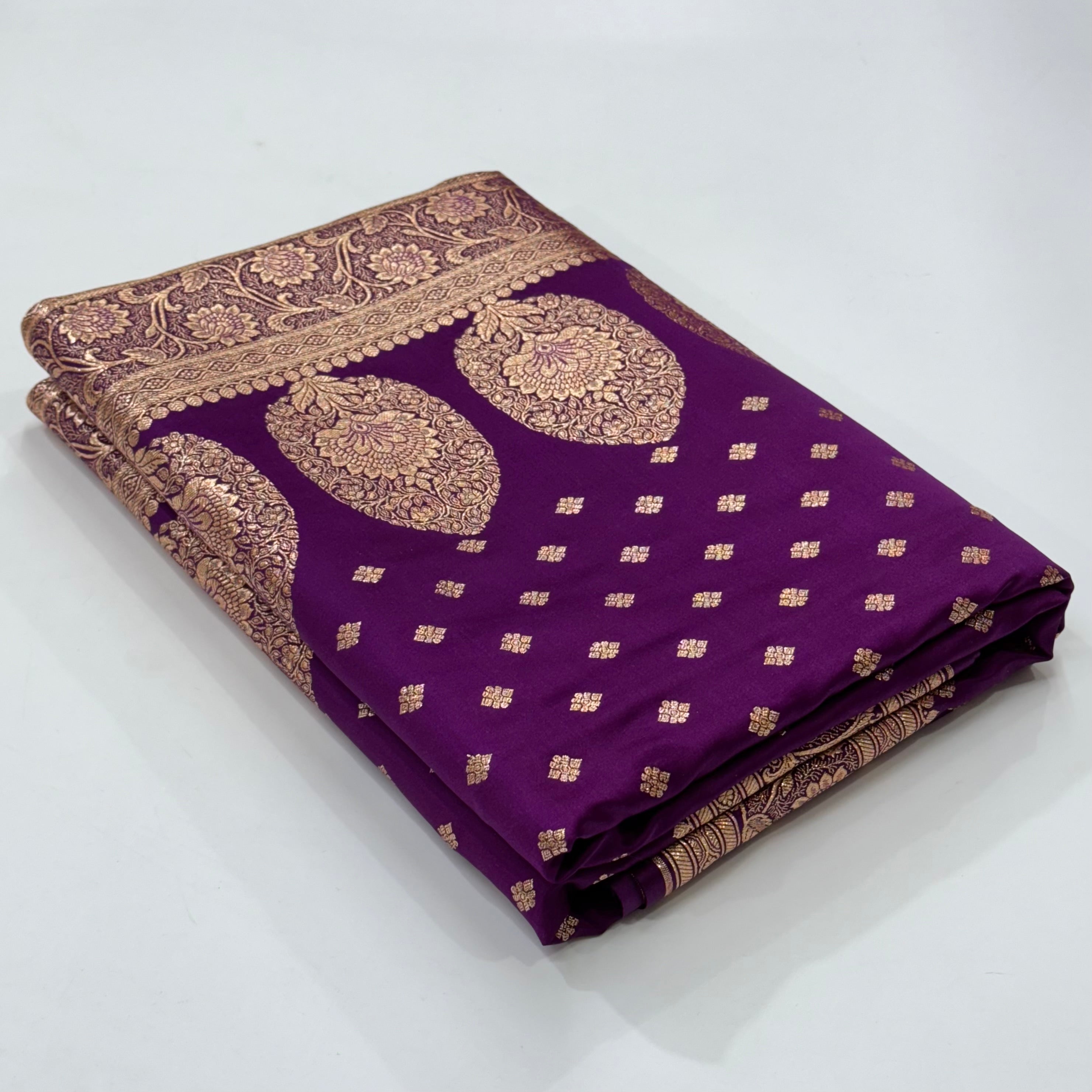 Purple booti Katan Silk Saree SK04