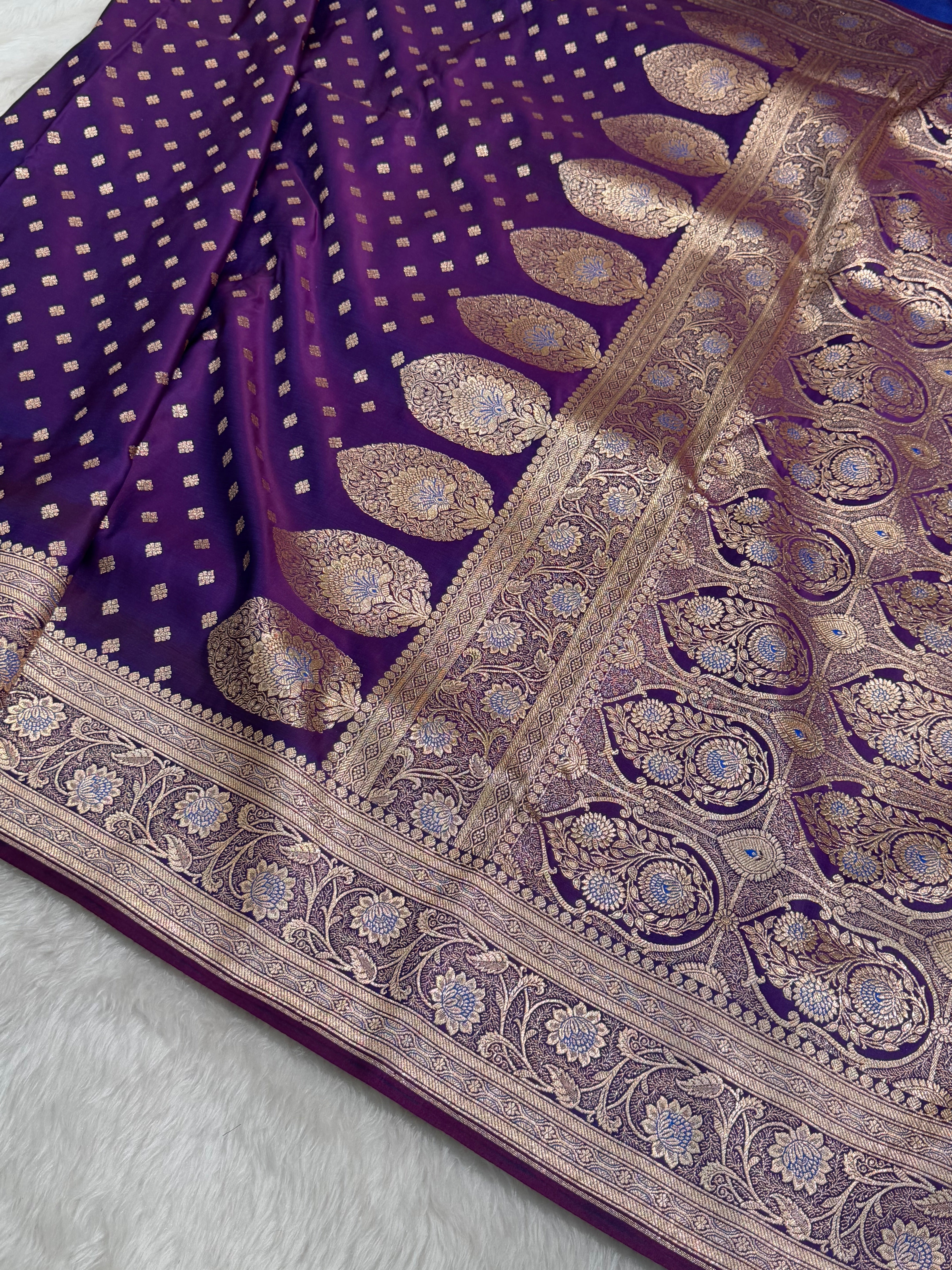 Blended Katan Silk Saree In cross Purple SK04