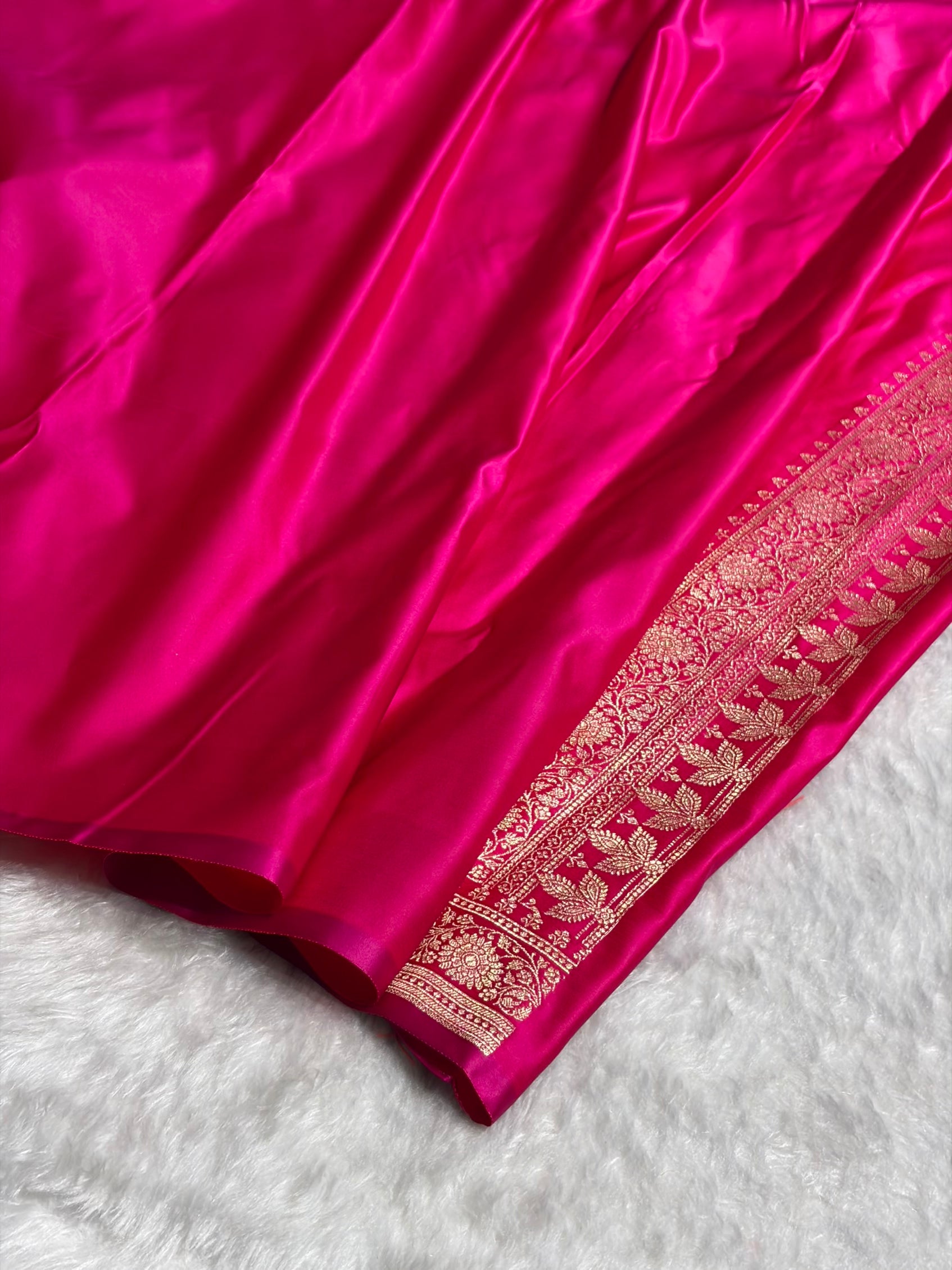 Banarasi Satin Katan Saree in Contrast Mustard / Rani Shades SK131 n
