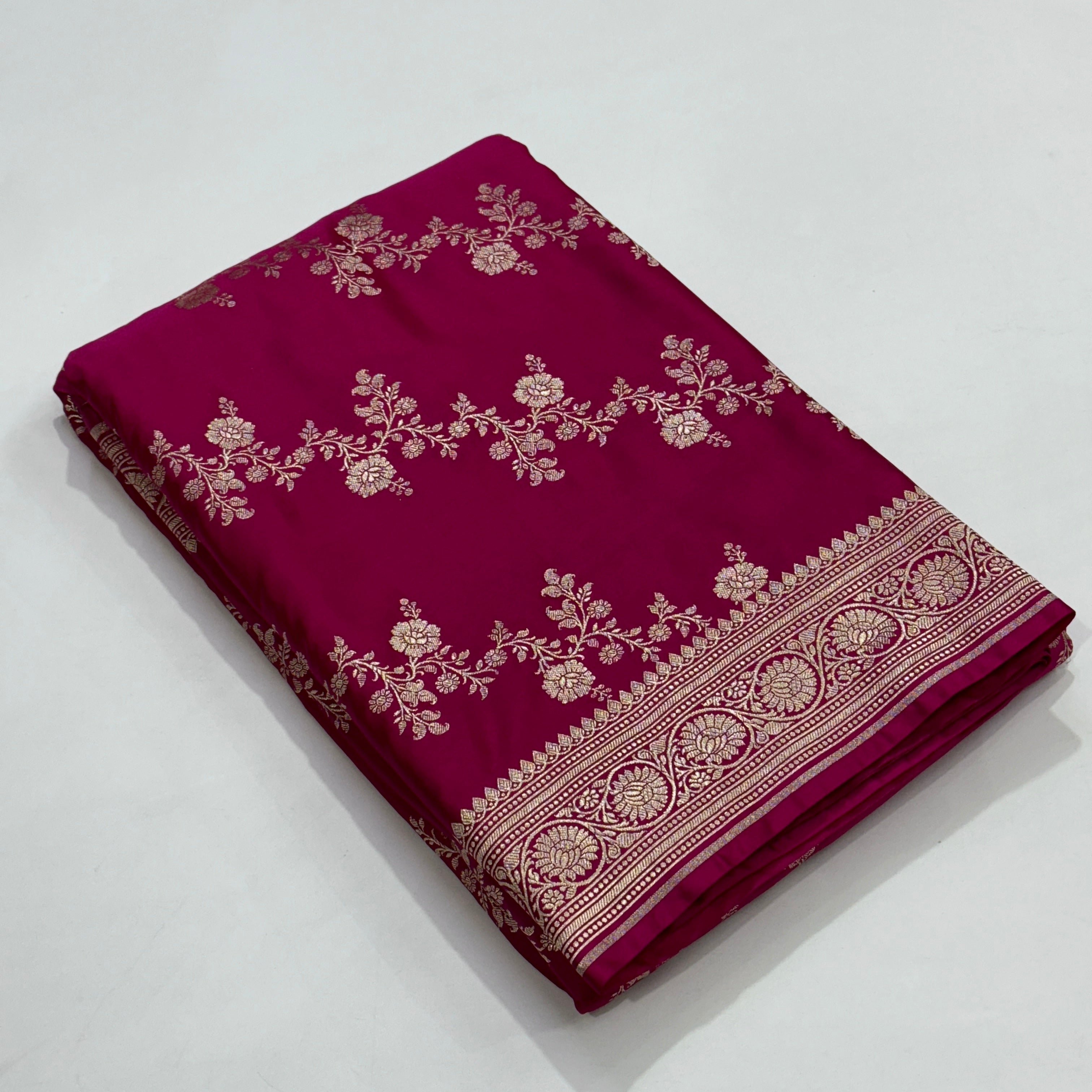 Ruby Pink Cross Mashru Silk Saree