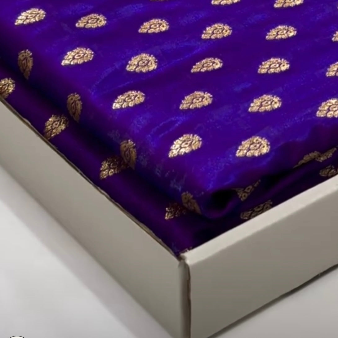 Satin silk booti in Purple Shades SS01