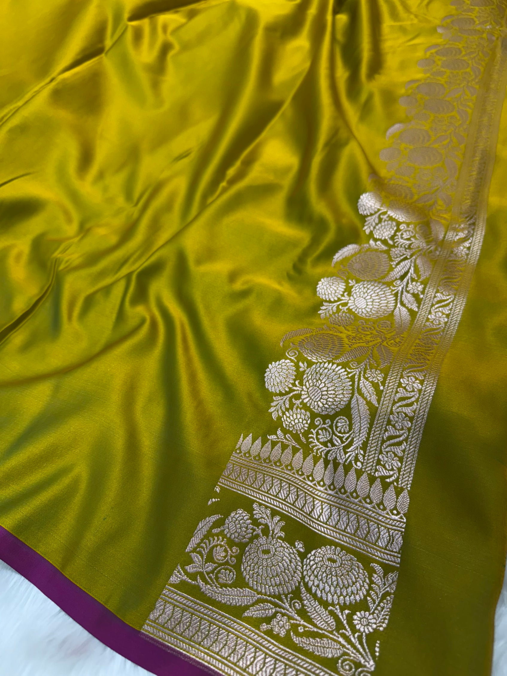 Mehendi Green Shades Floral Boota Mashru Silk Saree MSM 73