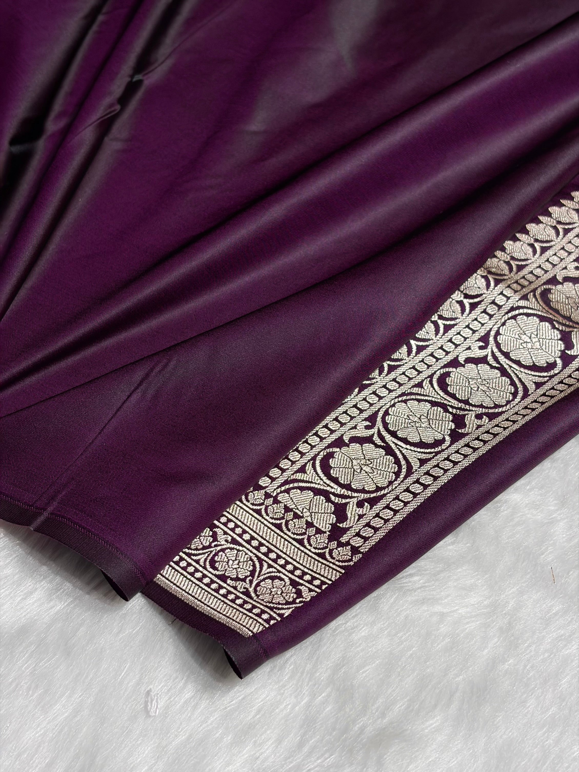 Dark Magenta Shades Tanchoi Motif Mashru Silk Saree MST-13