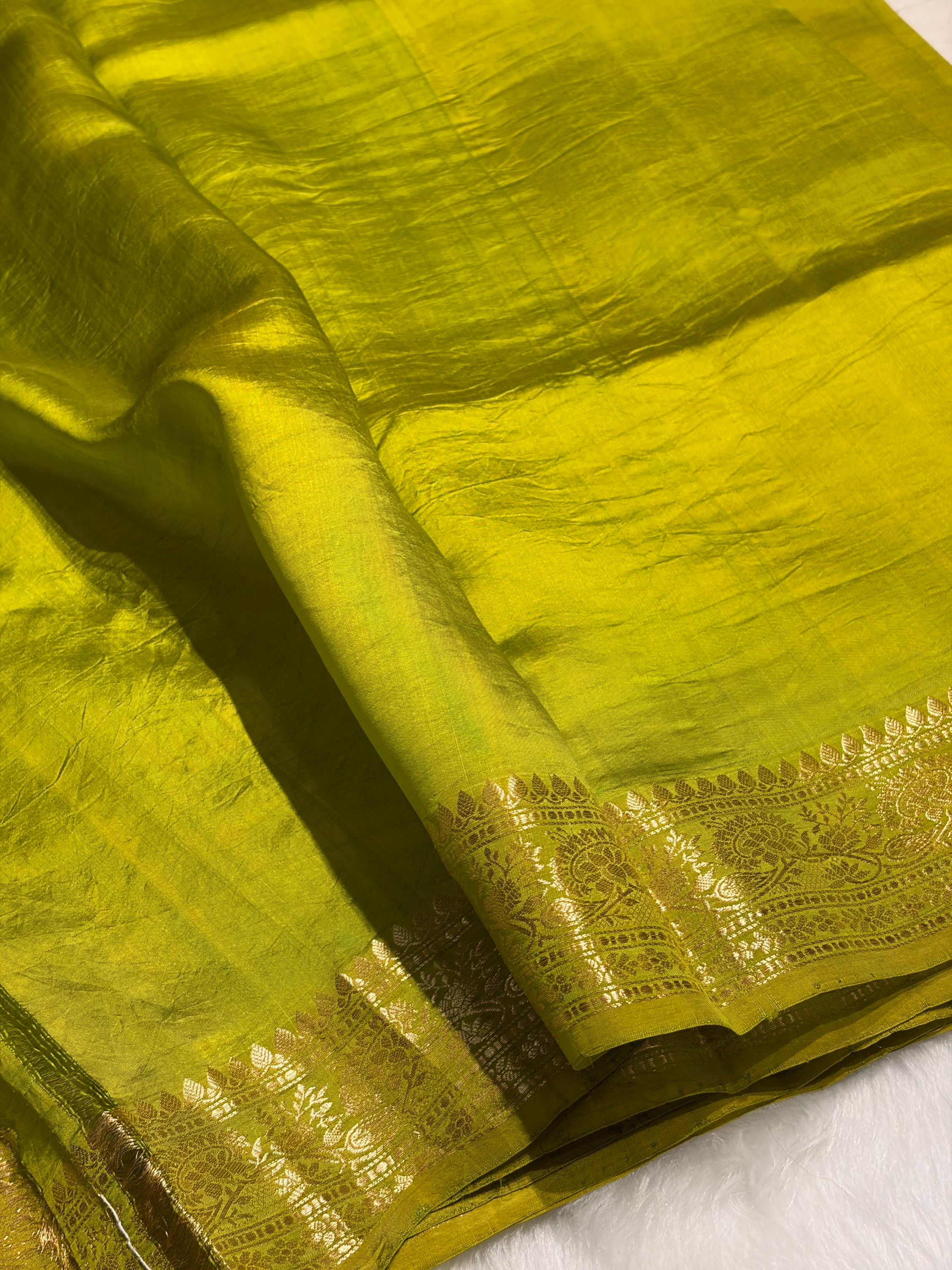 Liril Mehendi Shades Handwoven Pure Raw Mango Silk RM-46