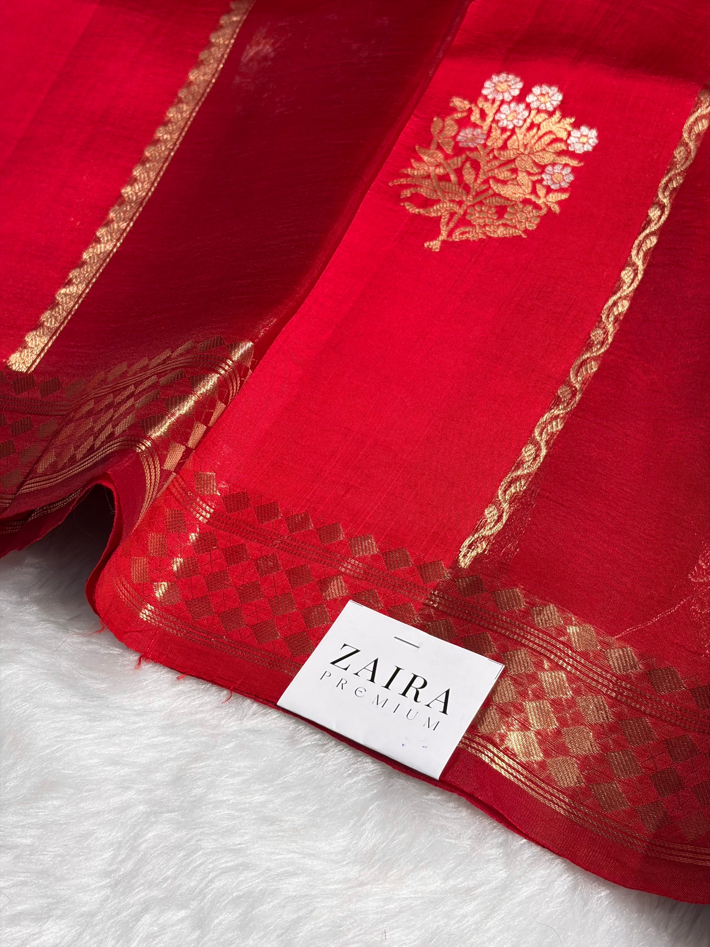 Red Shades Handwoven Pure Raw Mango Silk RM-50