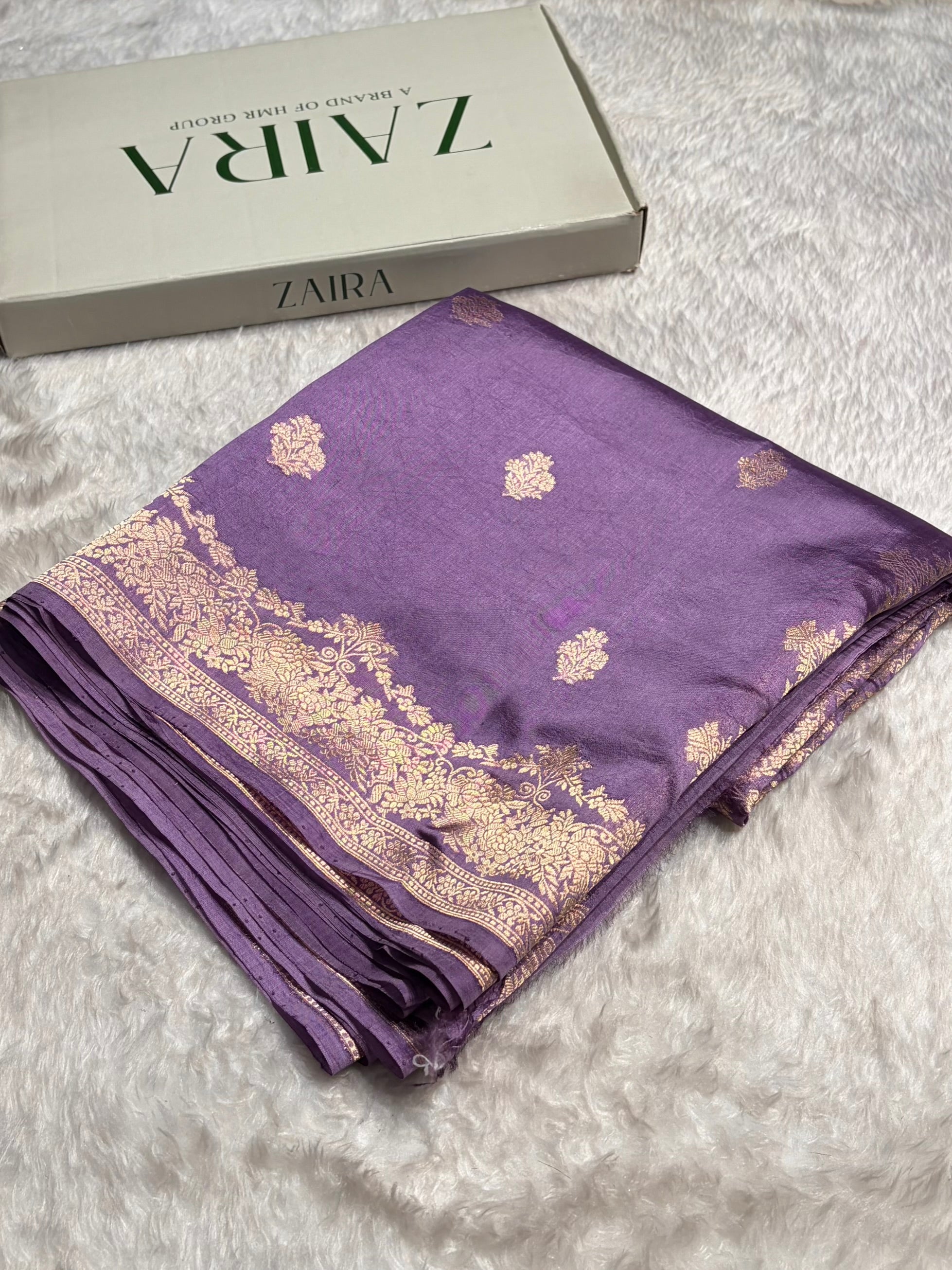 Lavender Shades Handwoven Pure Raw Mango Silk RM-52