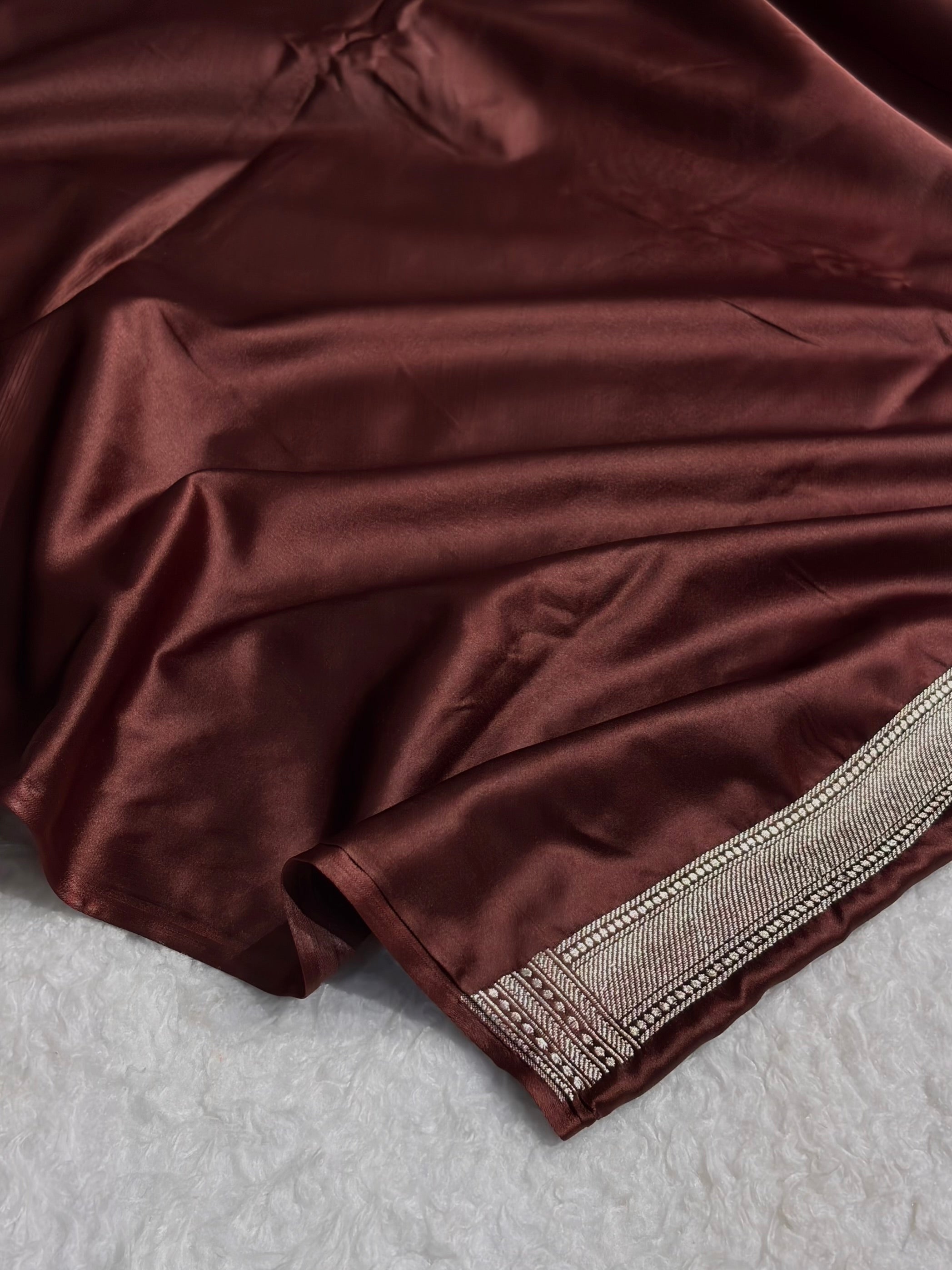 Chocolate Shades Scallop Mashru Silk Saree MCS20
