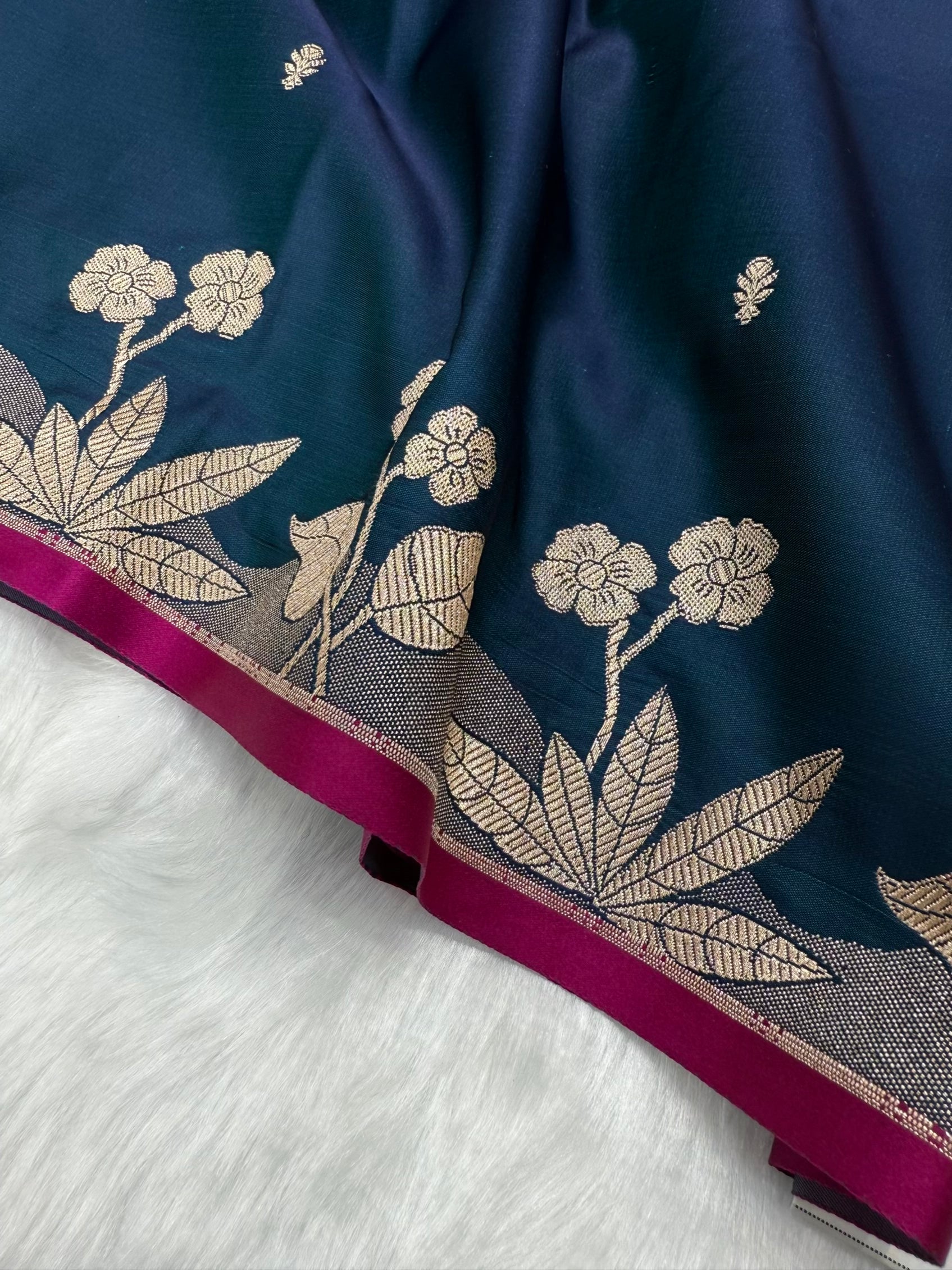 German Floral Booti Mashru Silk Saree