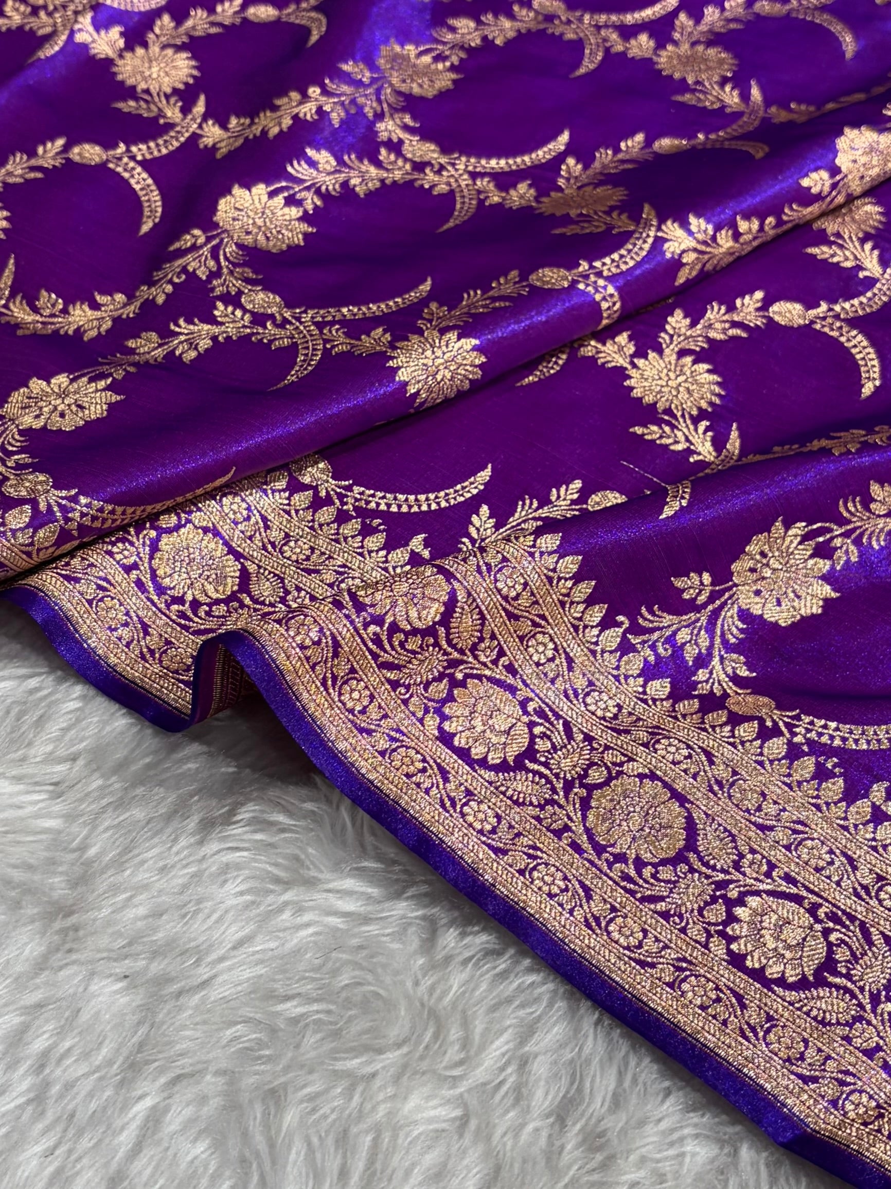 Satin Silk Banarasi Jaal In Purple Shades SS18