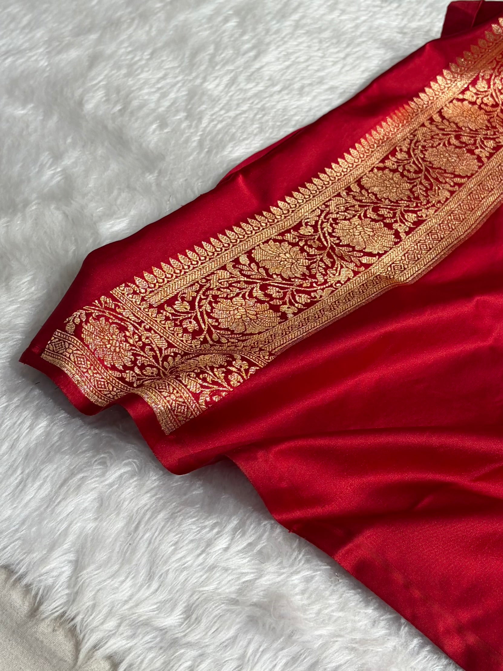 Banarasi Satin Katan Saree With Boota in Maroon Shades SK108