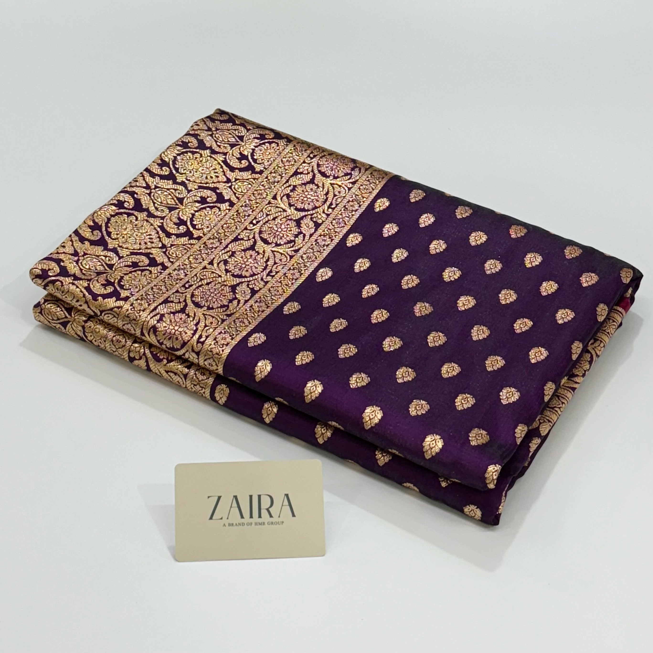 Satin Silk Booti in Dark Purple Shades SS01