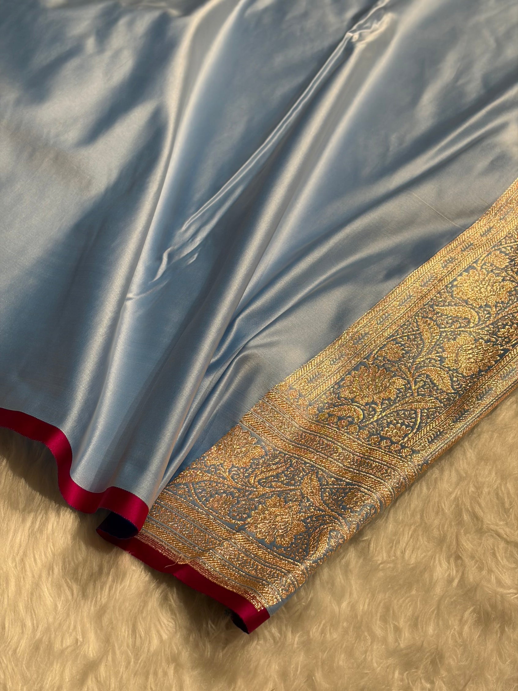 Katan Silk Saree In Nile Blue Shades SK08