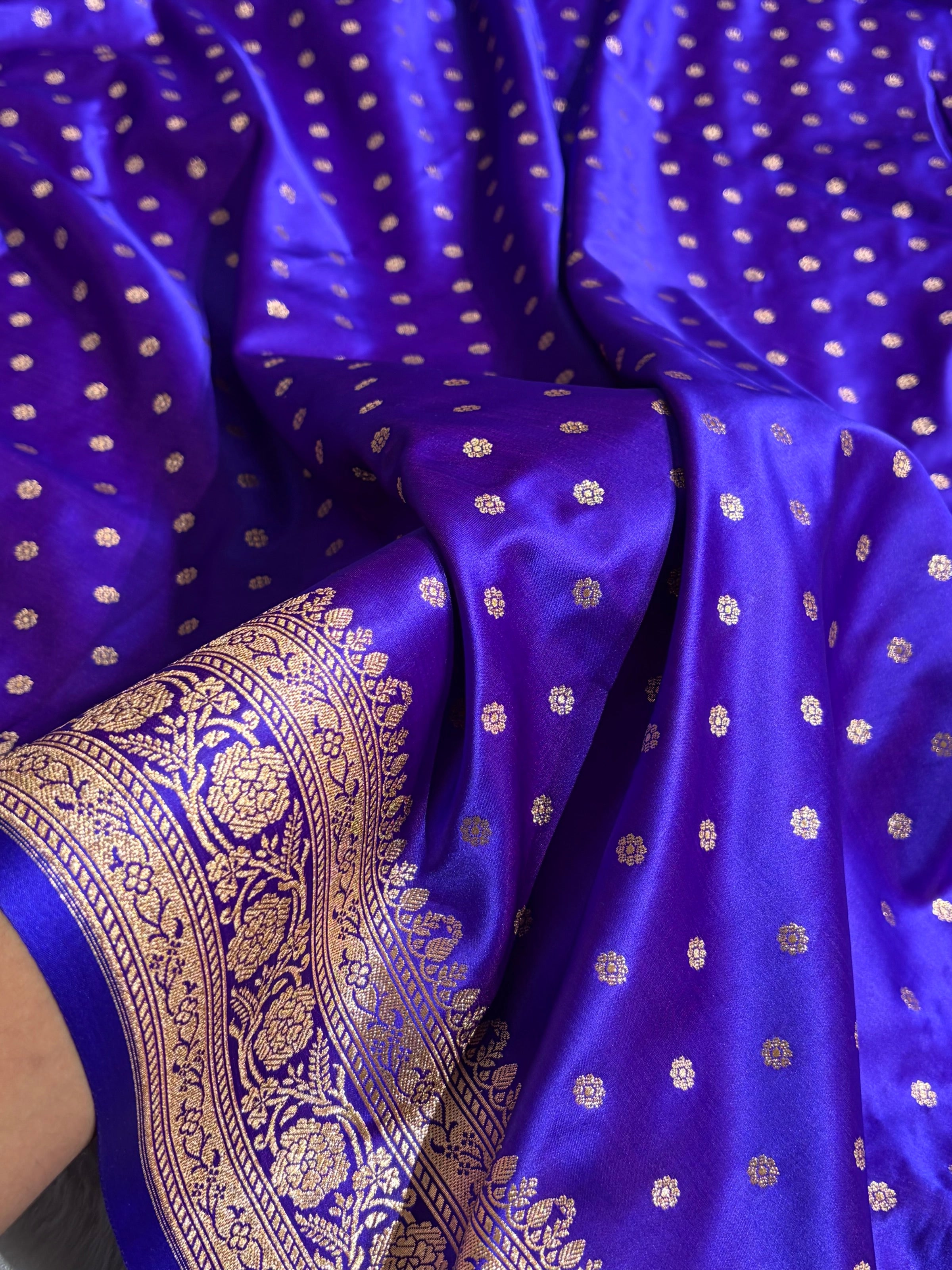 Banarasi Royal Purple Booti Katan Silk Saree SK01