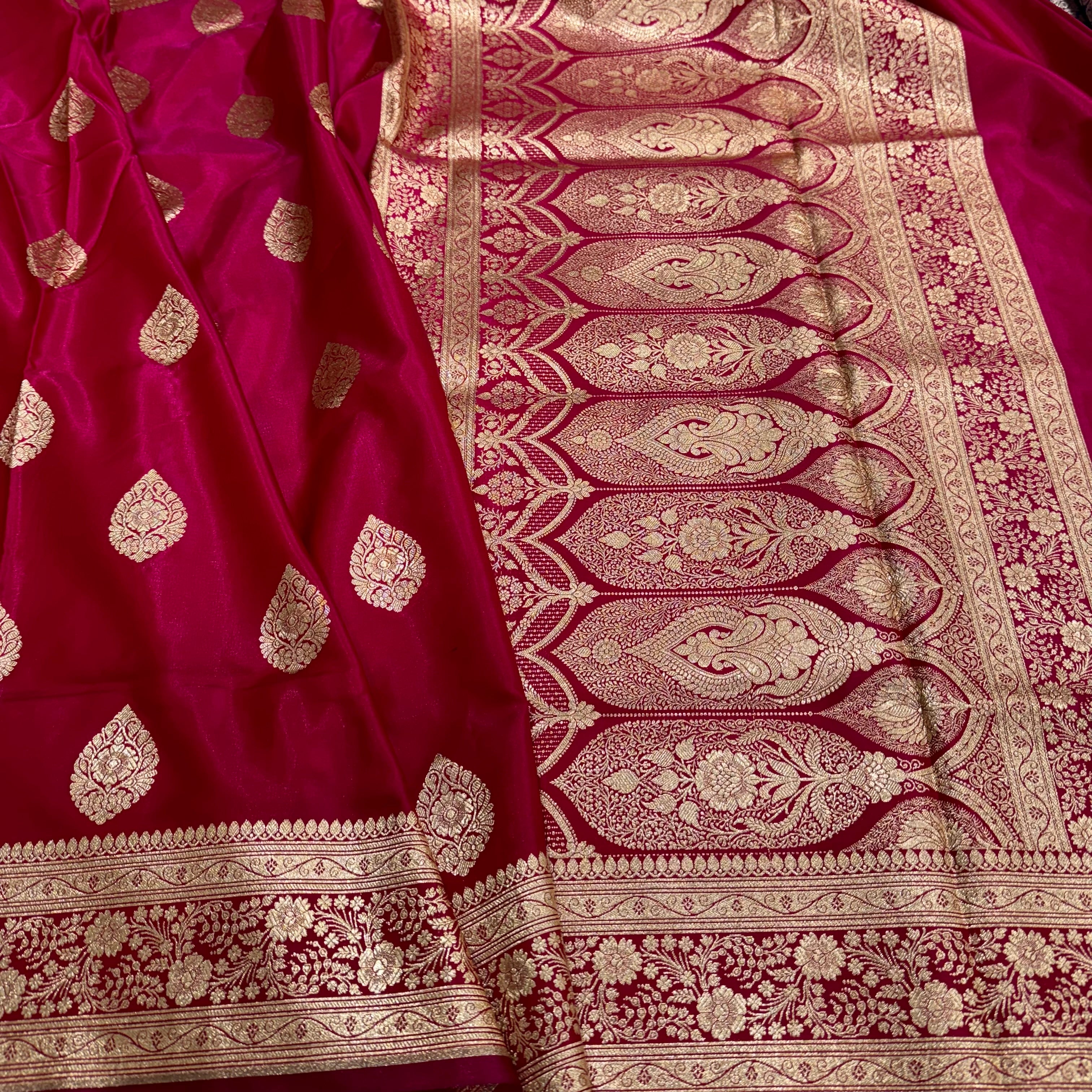 Ultra Light Weight Satin Silk Hot Pink Boota SS05