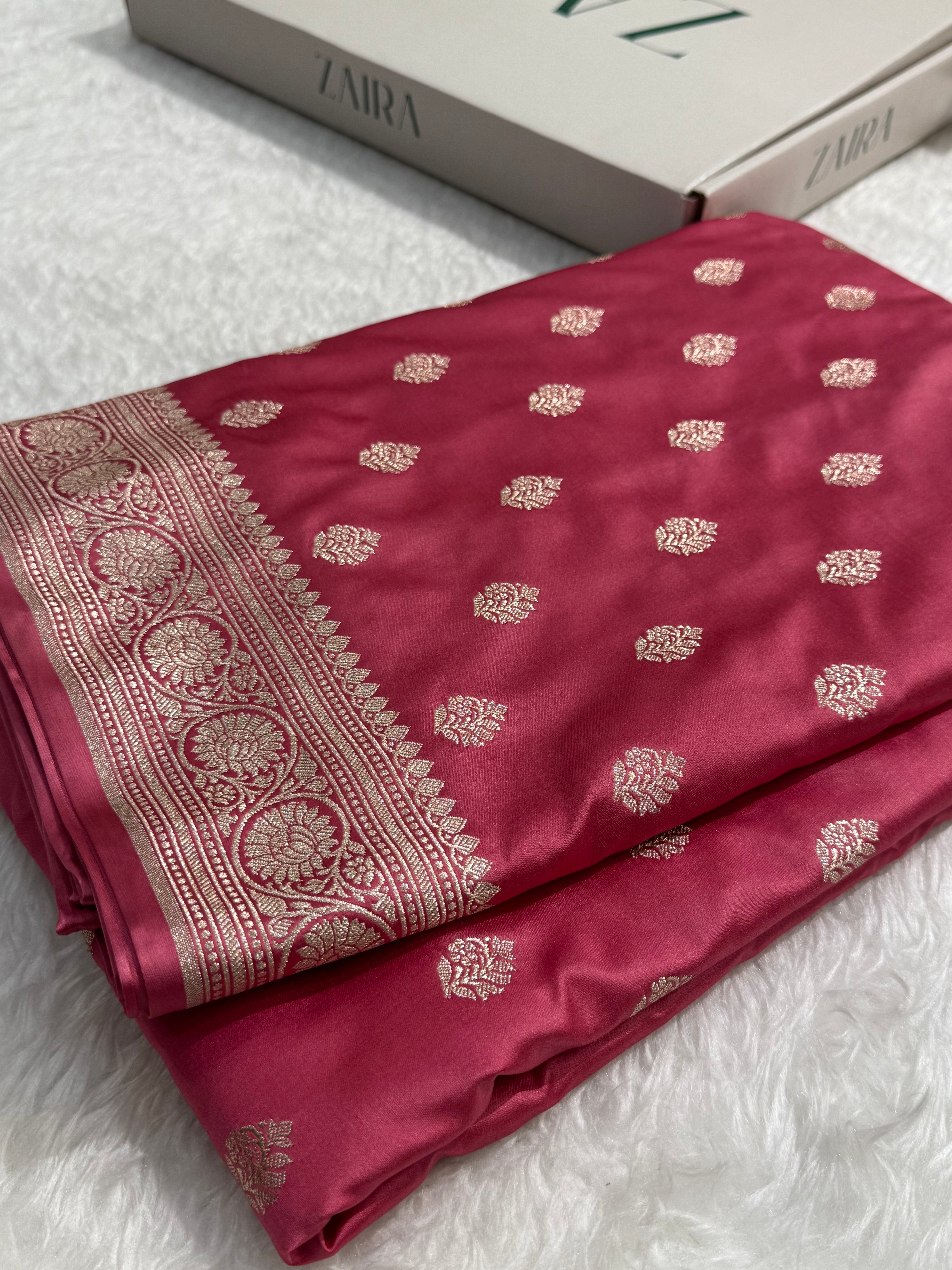 Blush Baby Pink Shade Mashru Silk Boota MS17