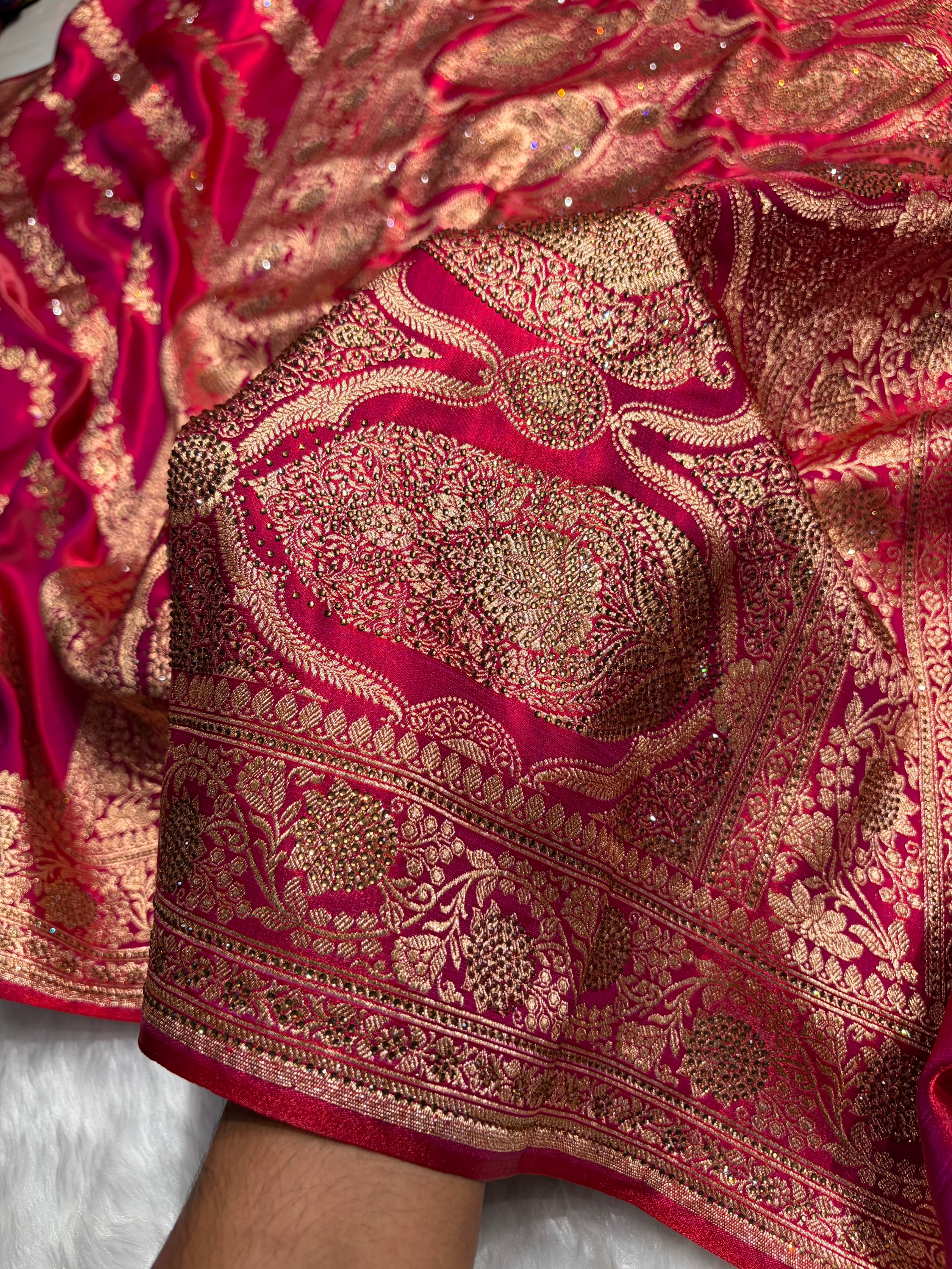 Pinkish Purple Cross with Swarovski Stone Work BSS-10