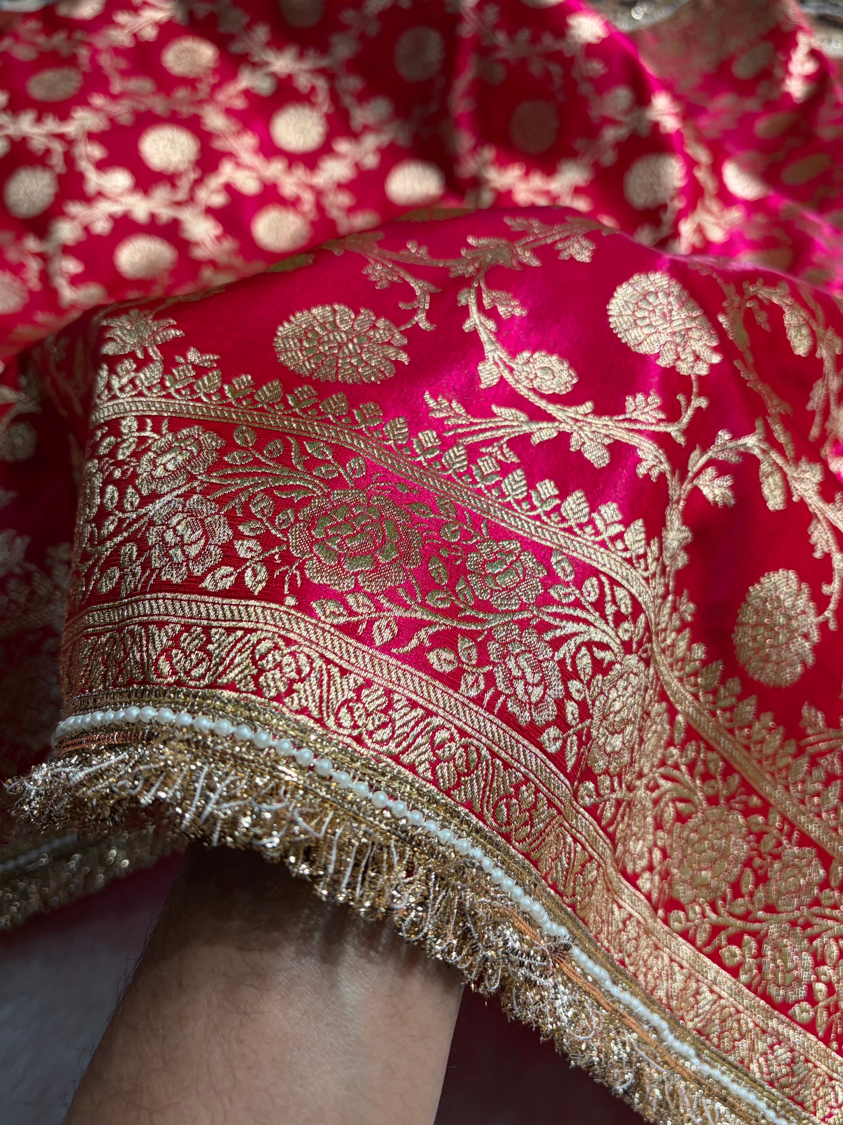 Cross Rani Satin Silk Saree with Gota Patti SSGP15