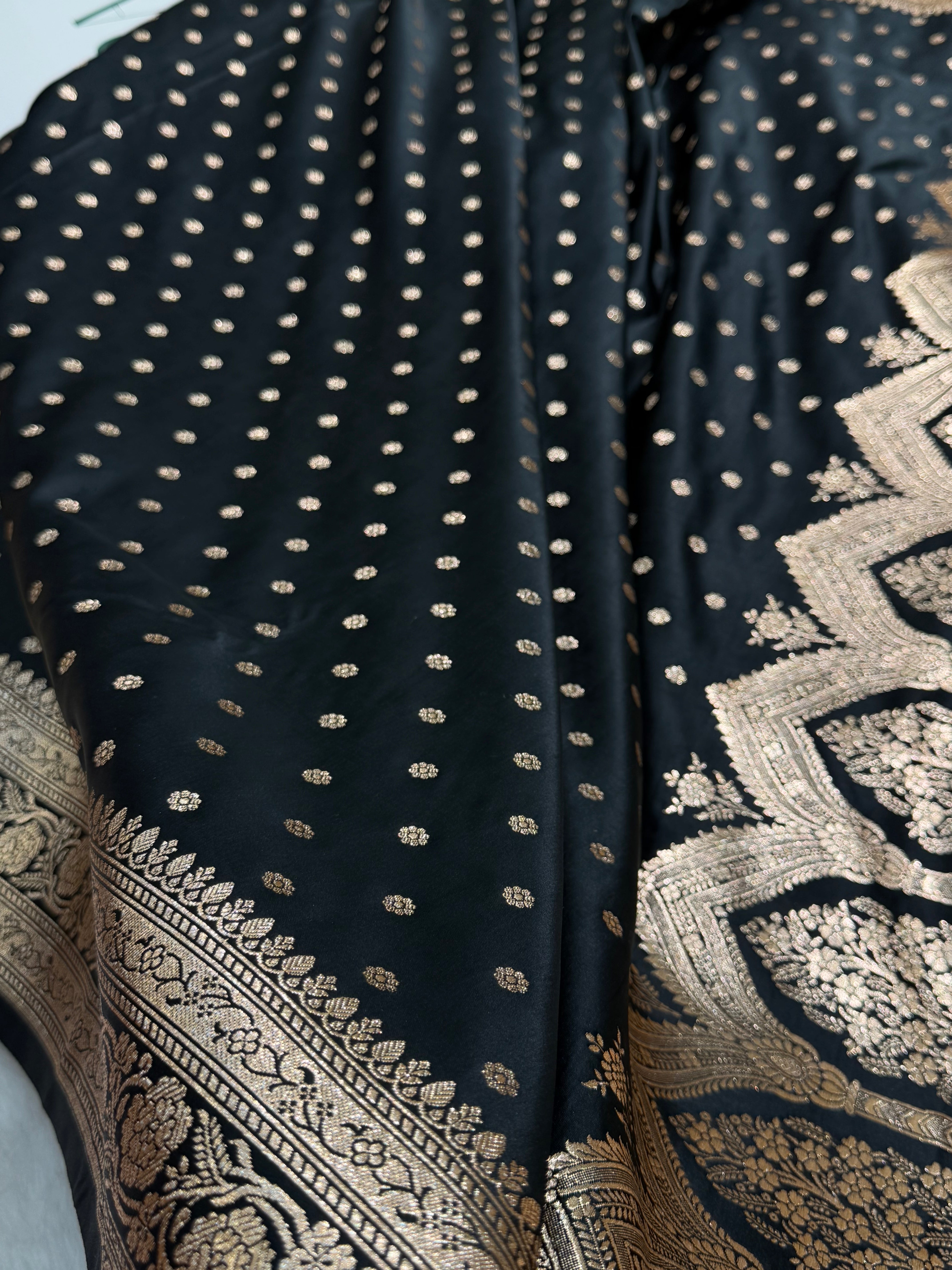 Banarasi Black Katan Silk Saree In Black Shades SK01