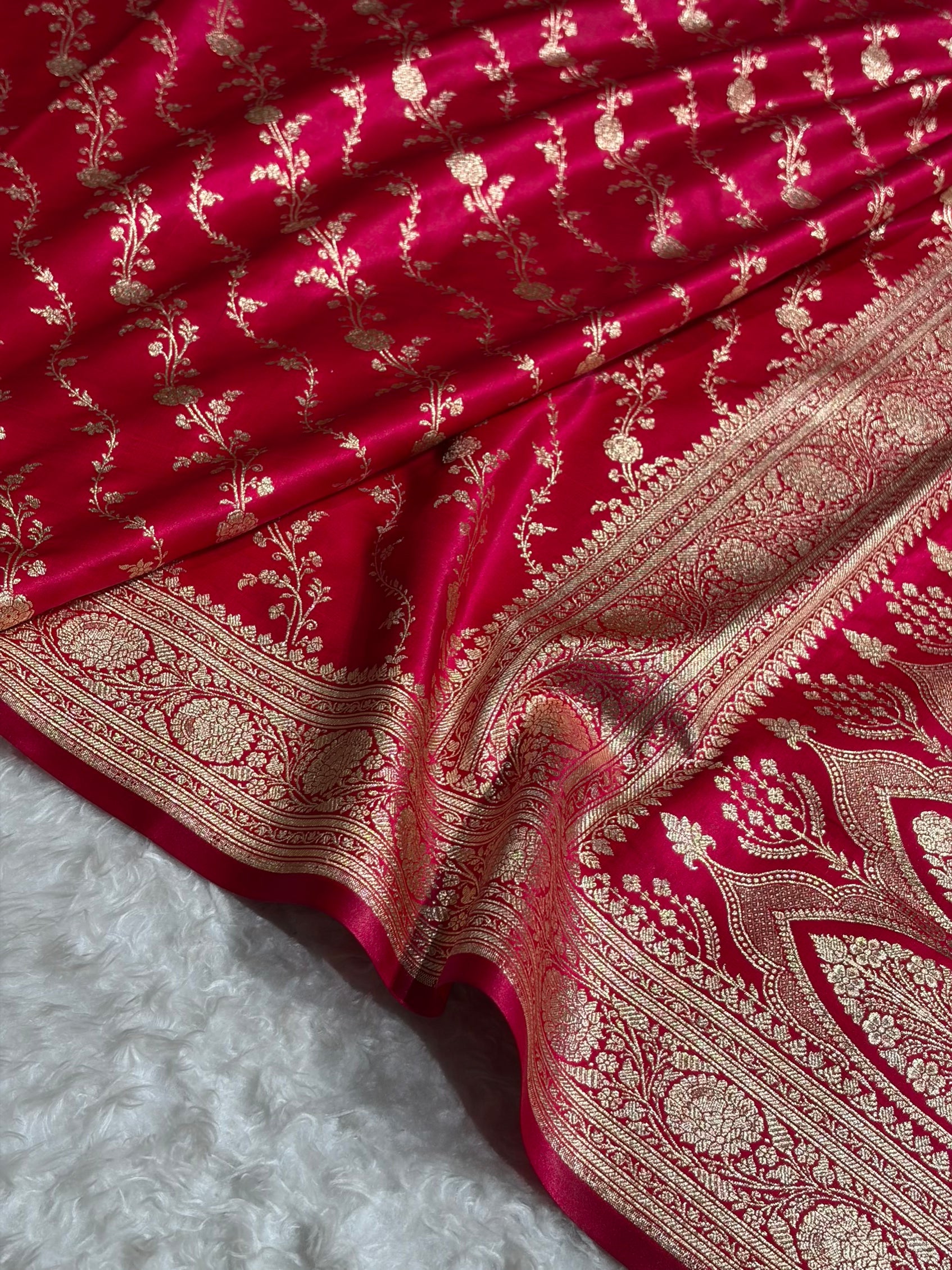 Satin Silk Cross Pattern in Cross Rani Shades SS37