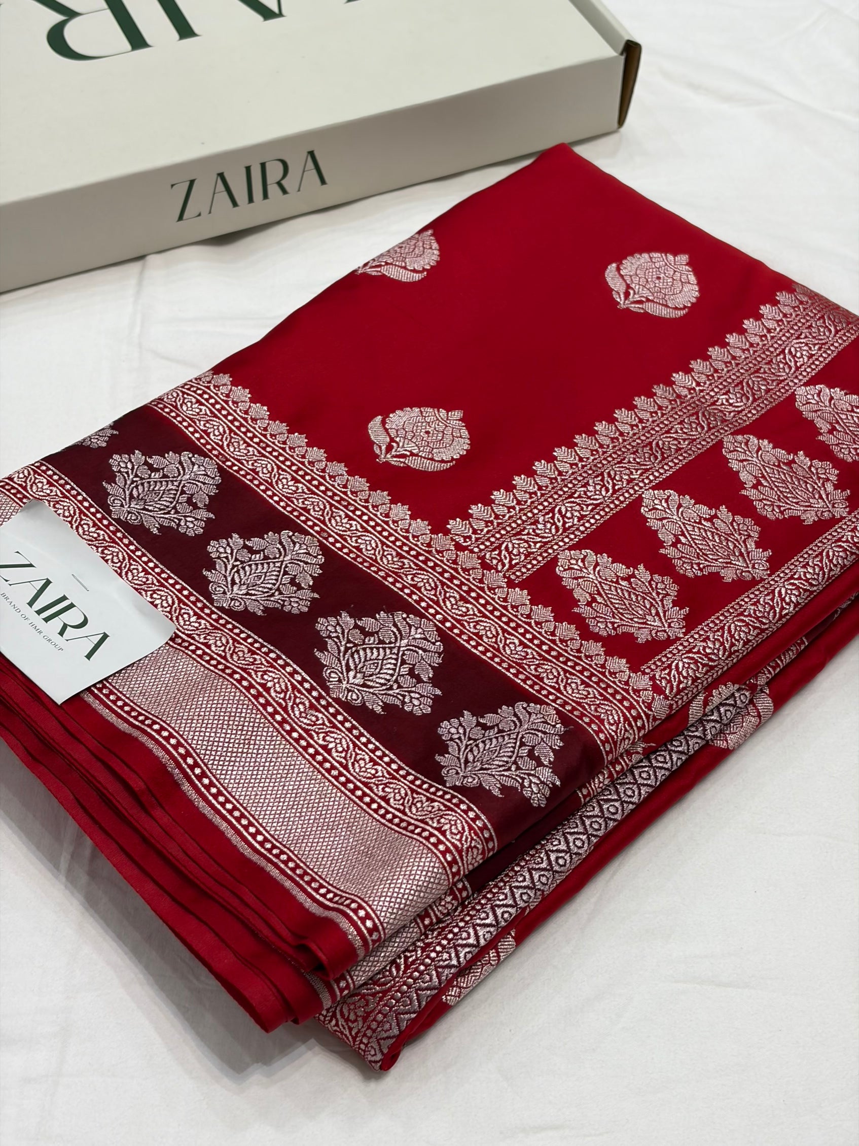 Red Shade With Booti Pattern Mashru Silk Saree