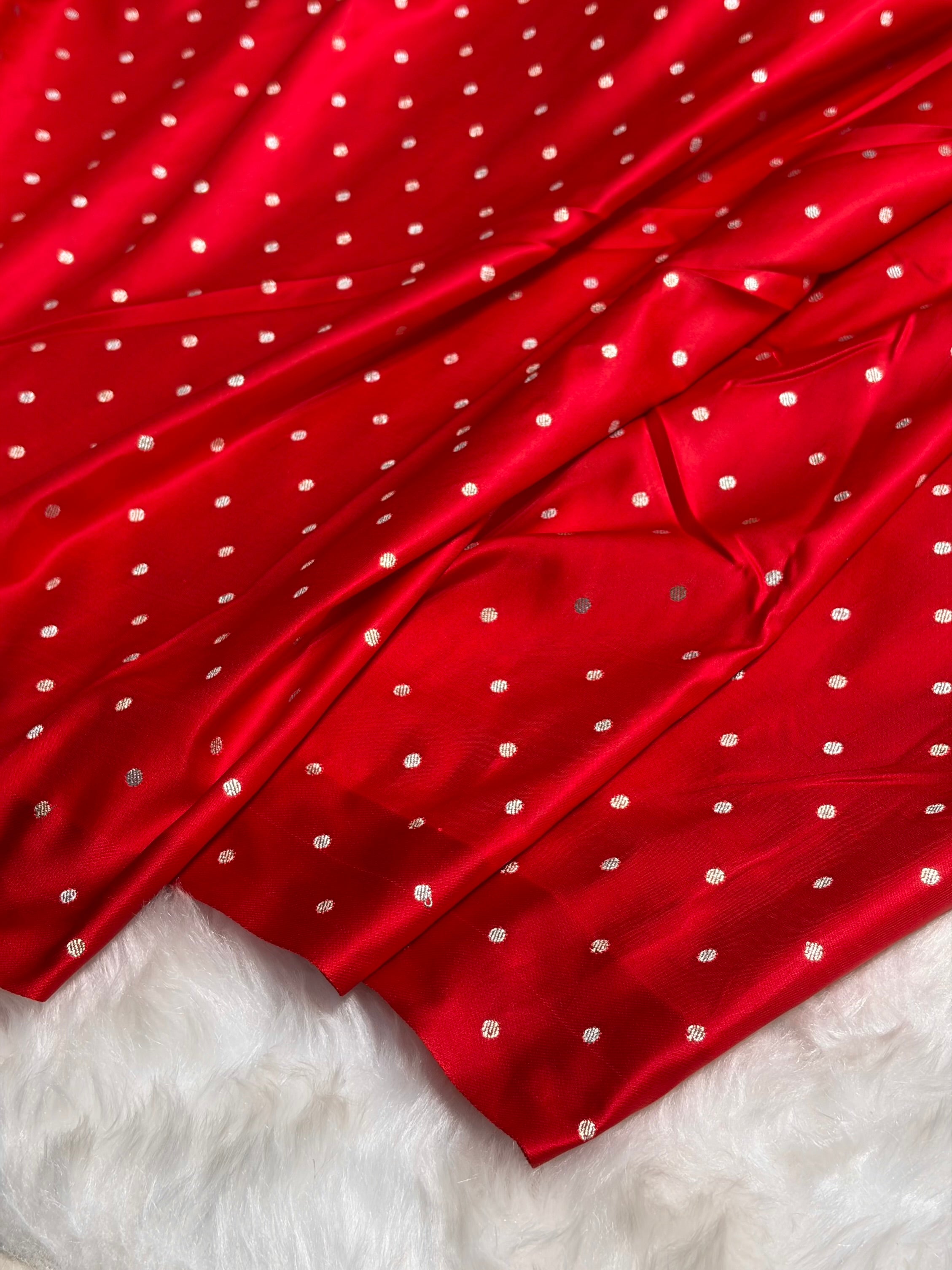 Orange With Red Floral Boota With Floral Border Mashru Silk Saree MSM 78