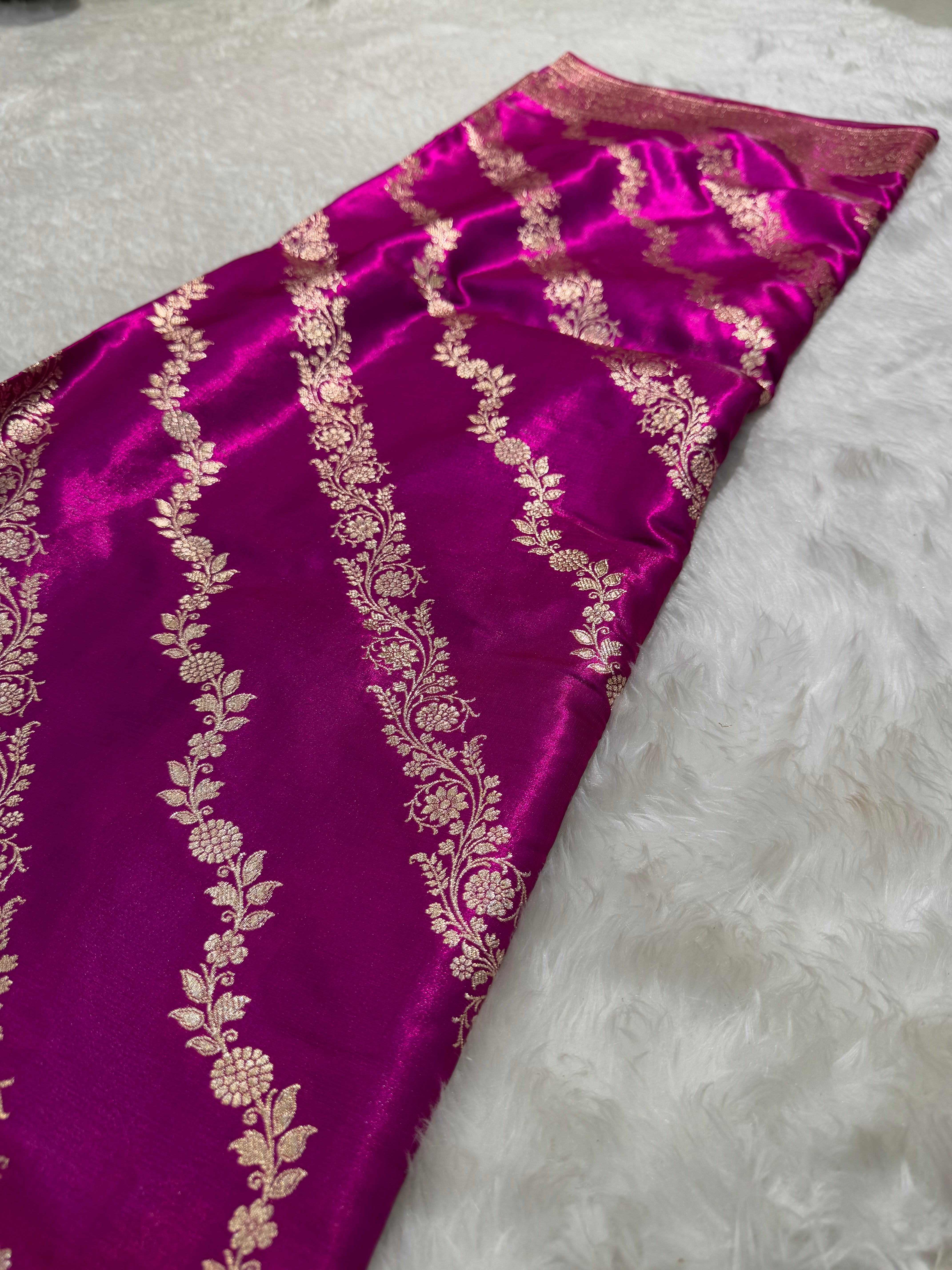 Ultra Light Weight Satin Silk Reddish Magenta Cross SS10