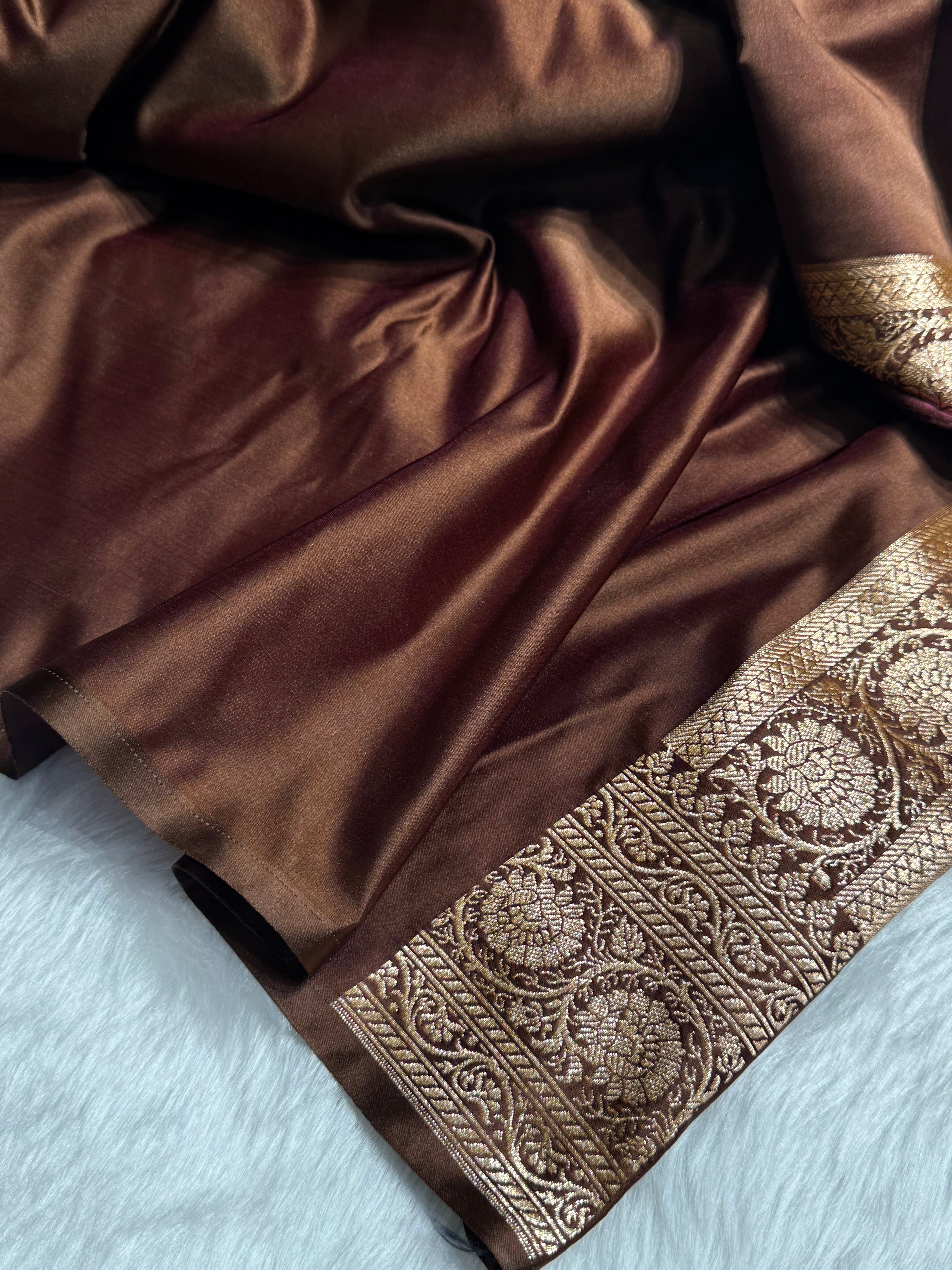 Boota Katan Silk Saree In Coffee Shades SK02