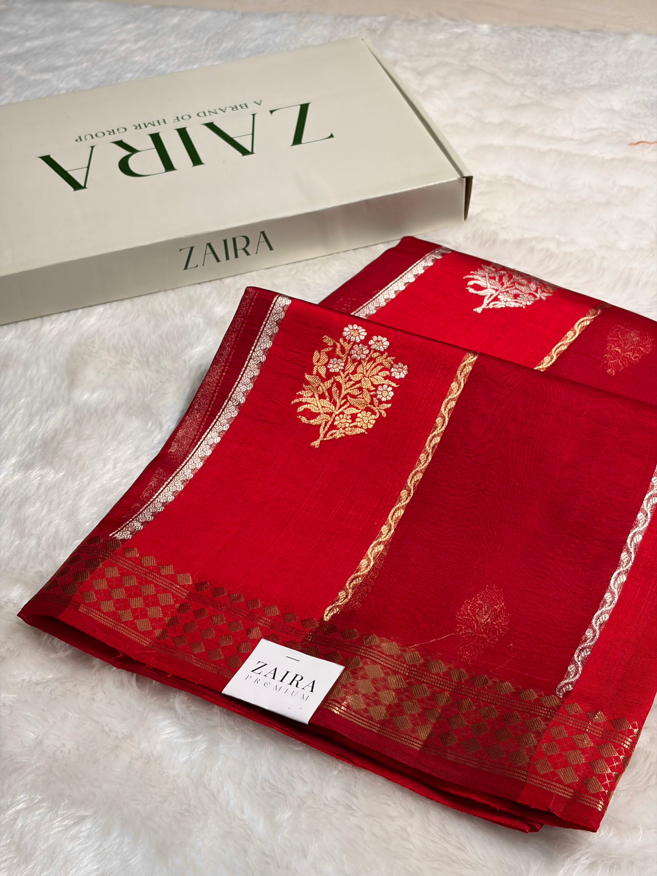 Red Shades Handwoven Pure Raw Mango Silk RM-50