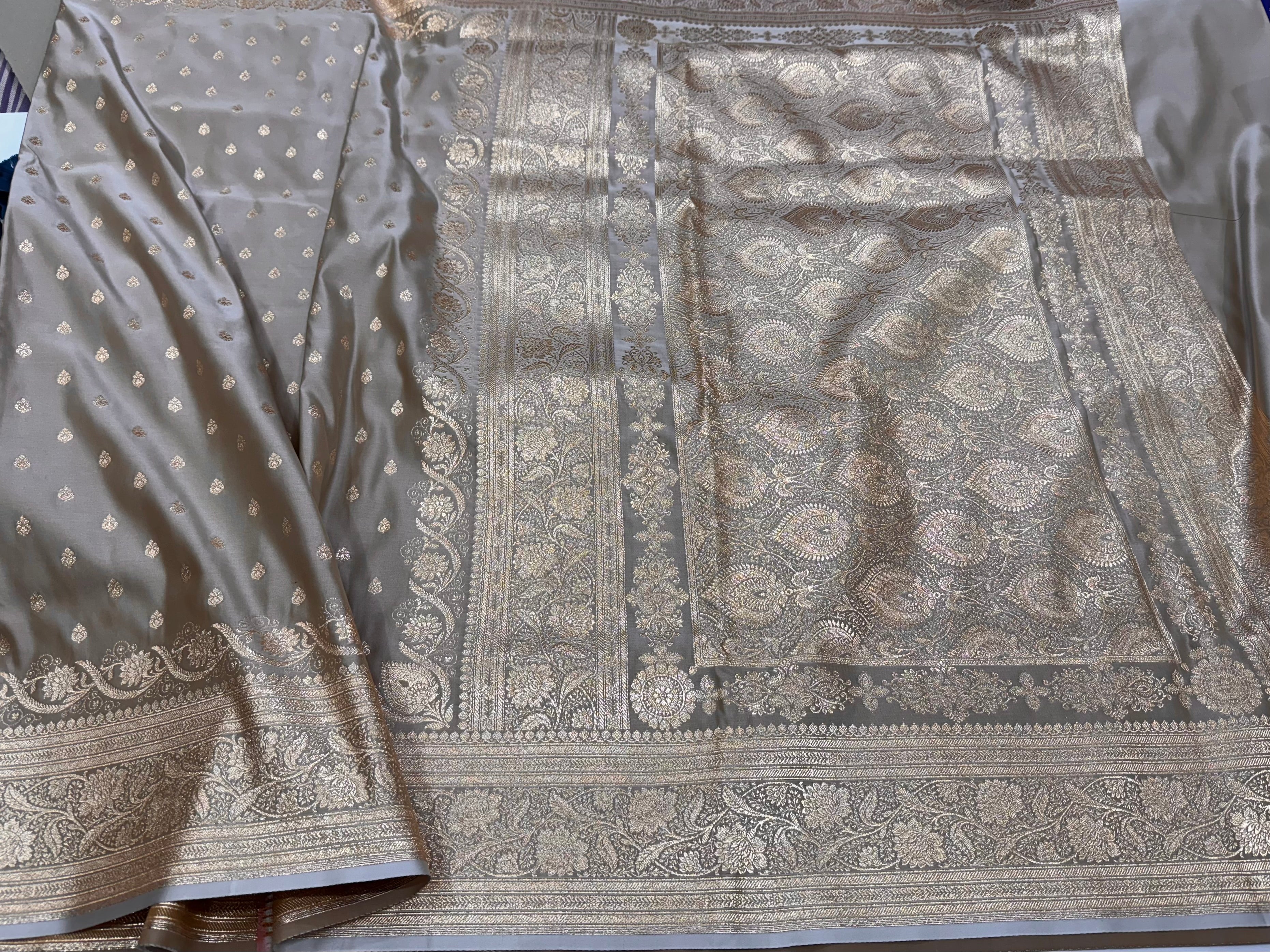 Katan Silk Saree In light beige Shades SK08