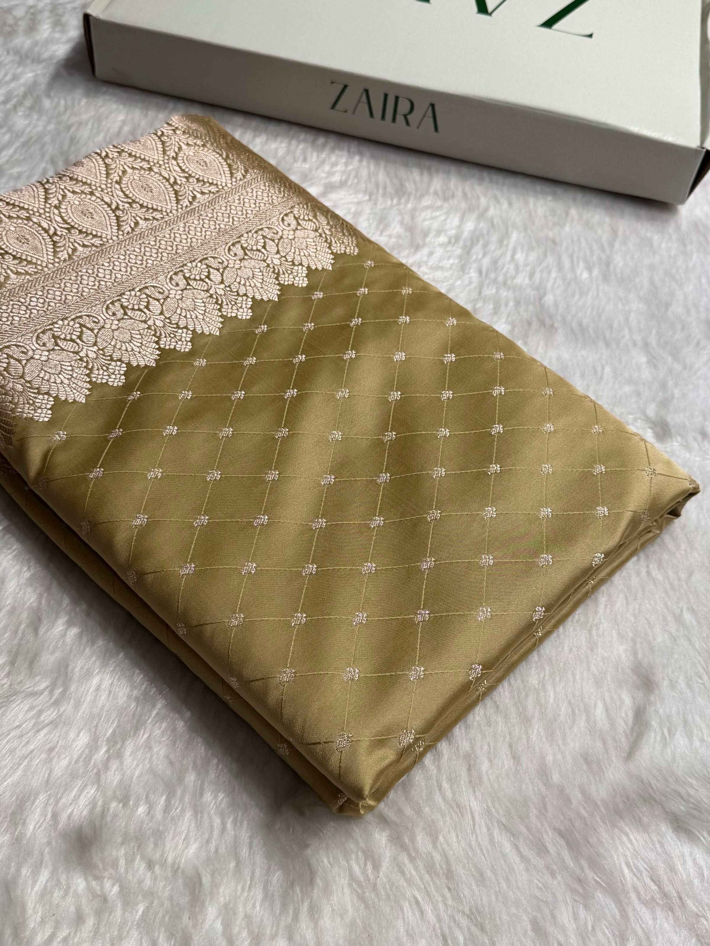 Banarasi Tusser Shades Tanchoi Motif Mashru Silk Saree MST-09