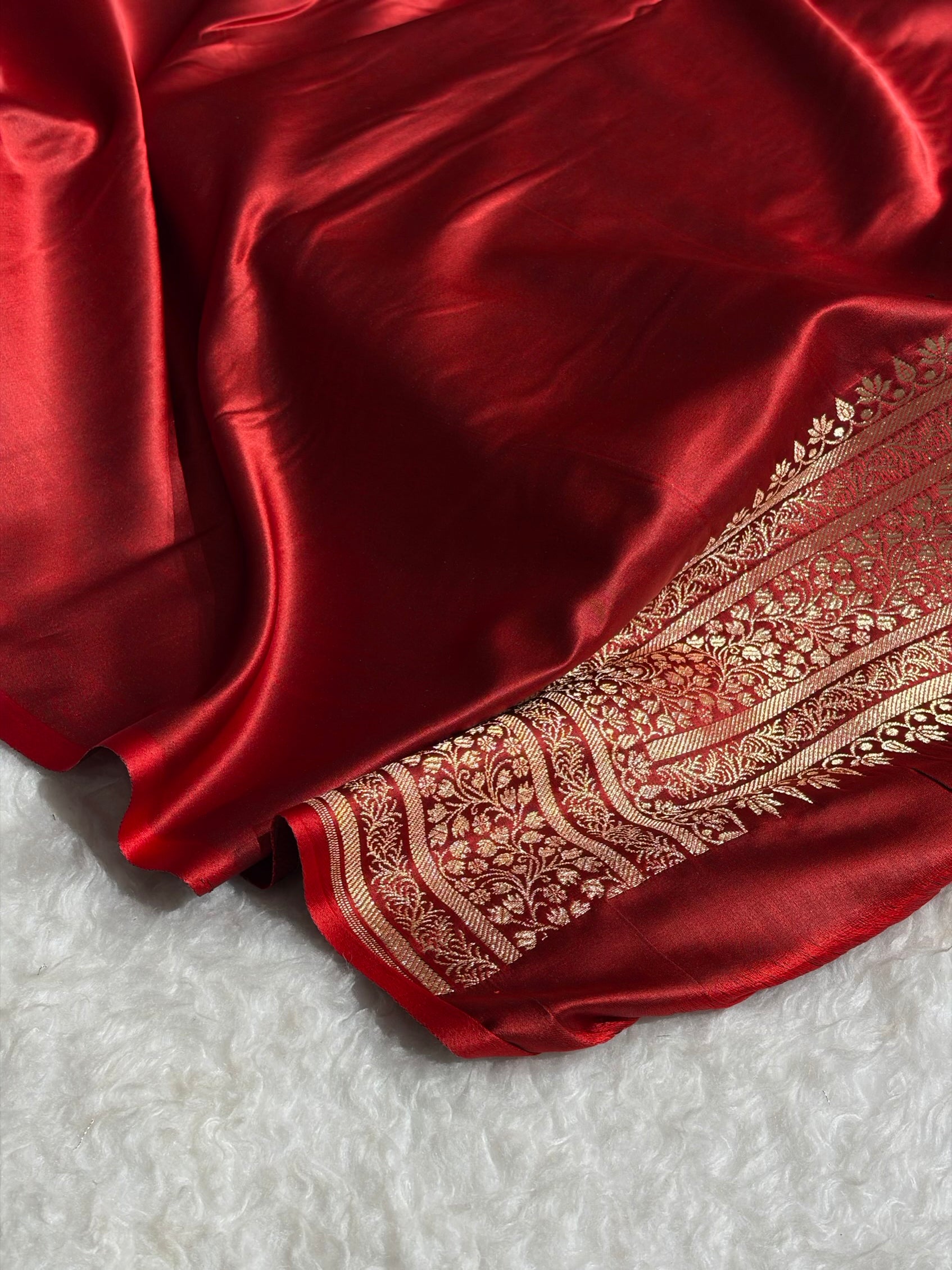 Banarasi Satin Katan Saree in Cross Maroon Shades SK88